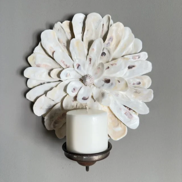 Oyster Shell Candle Wall Decor