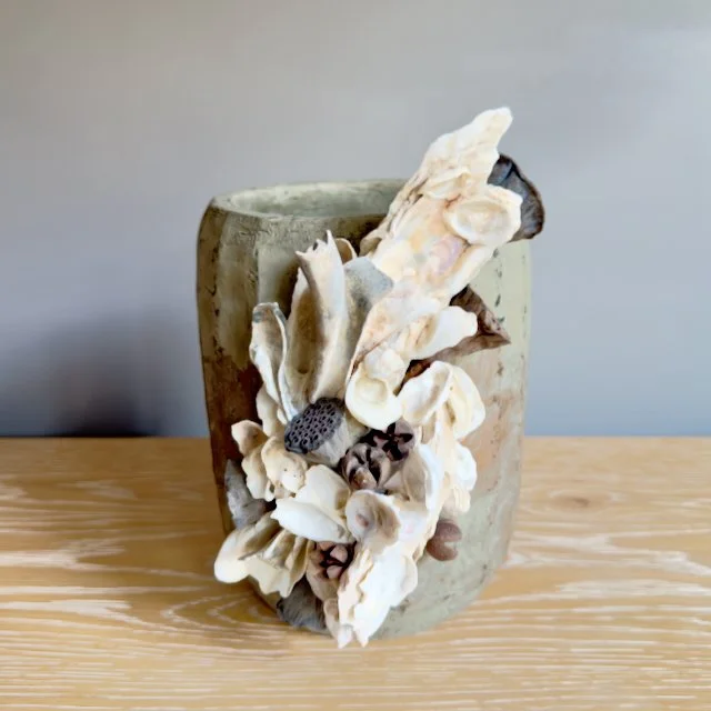 Metallic Textured Terracotta Vase