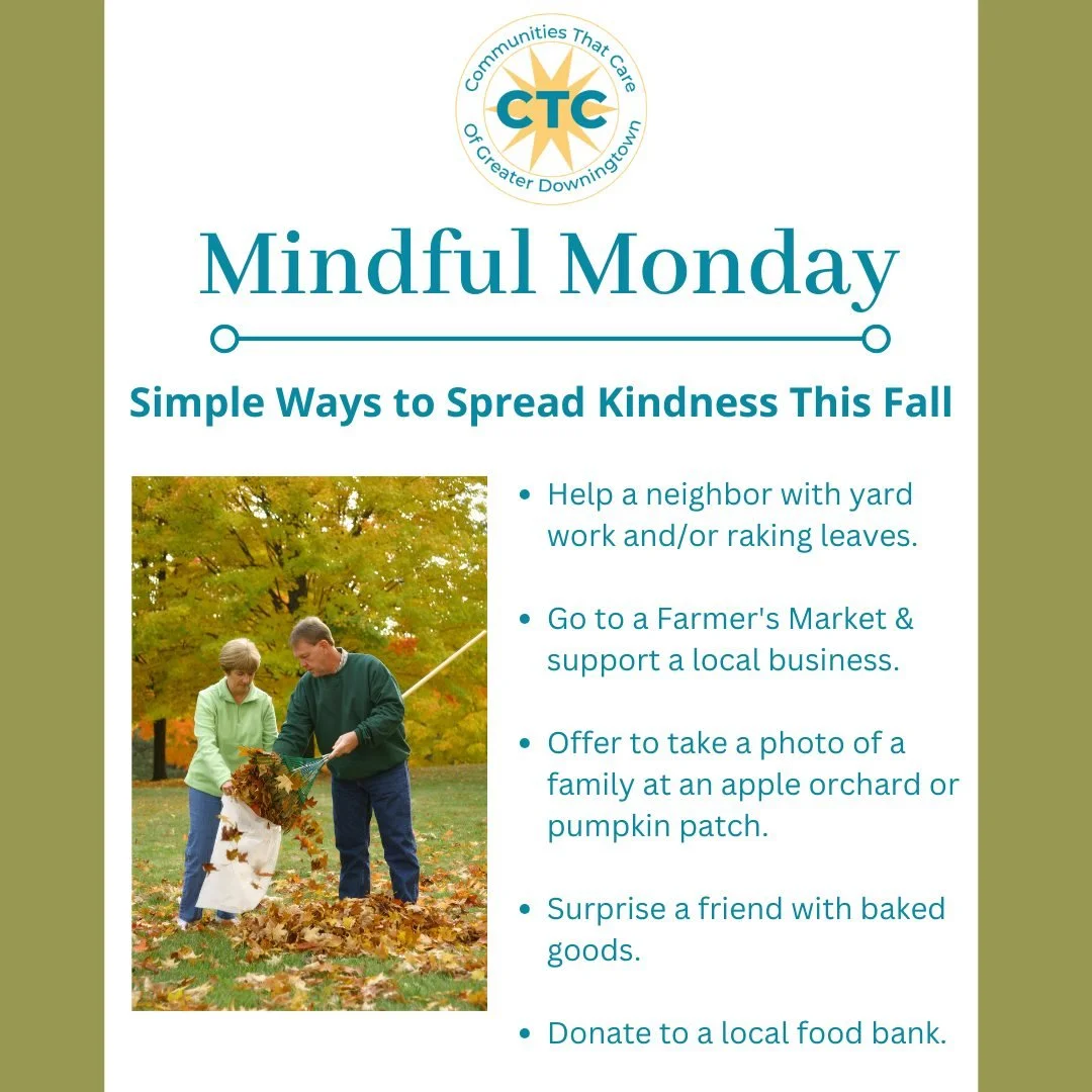 Did you know that the positive effects of kindness are experienced in the brain of everyone who witnessed the act, improving their mood and making them significantly more likely to “pay it forward?" 
Spread some kindness this Fall with so