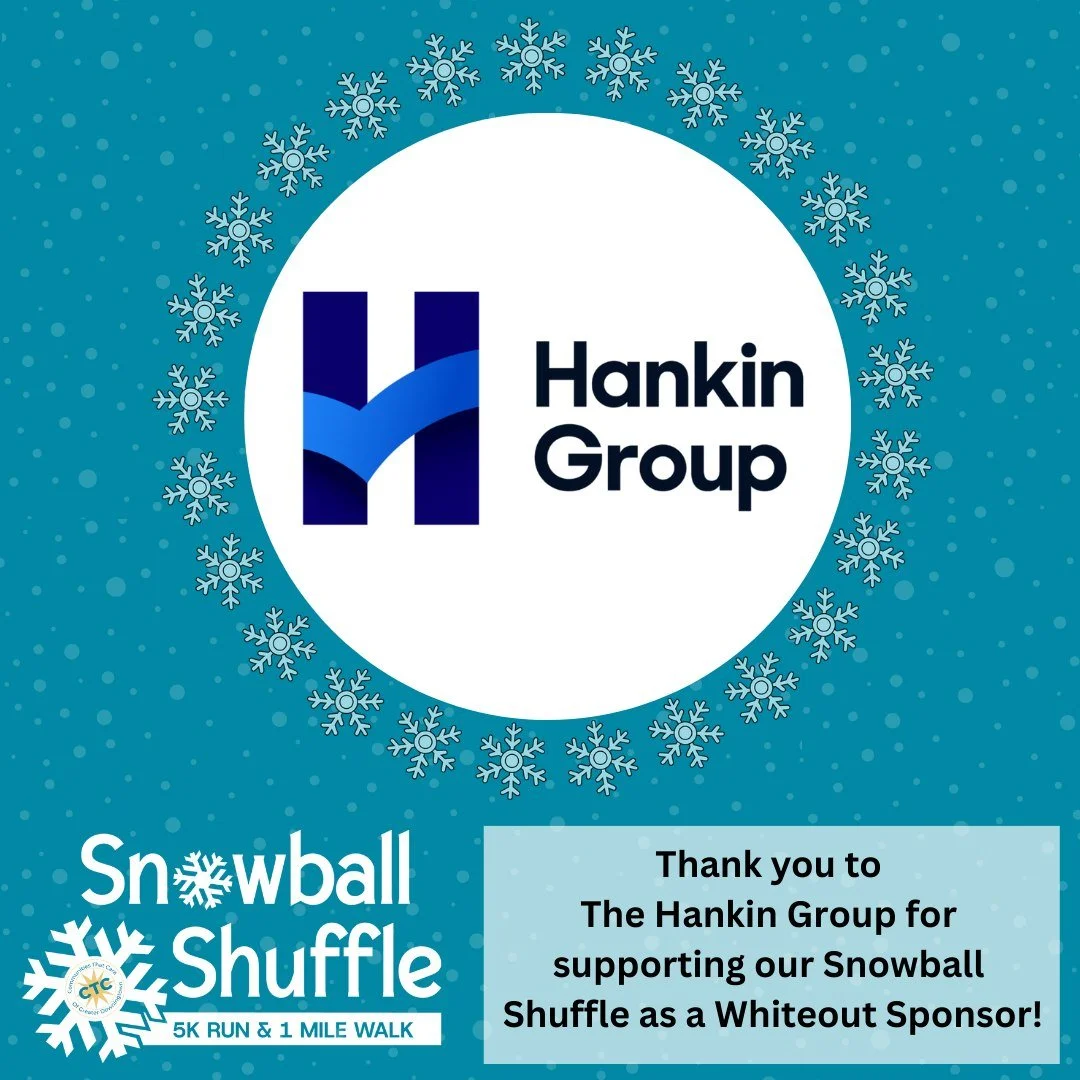 Thank you to our Whiteout level sponsor, The Hankin Group, for supporting our 5th Annual Snowball Shuffle Run/Walk! We are so grateful for your partnership.

Join us for the fun on Saturday, March 7th! ❄
Register Here: https://runtheday.com/register/