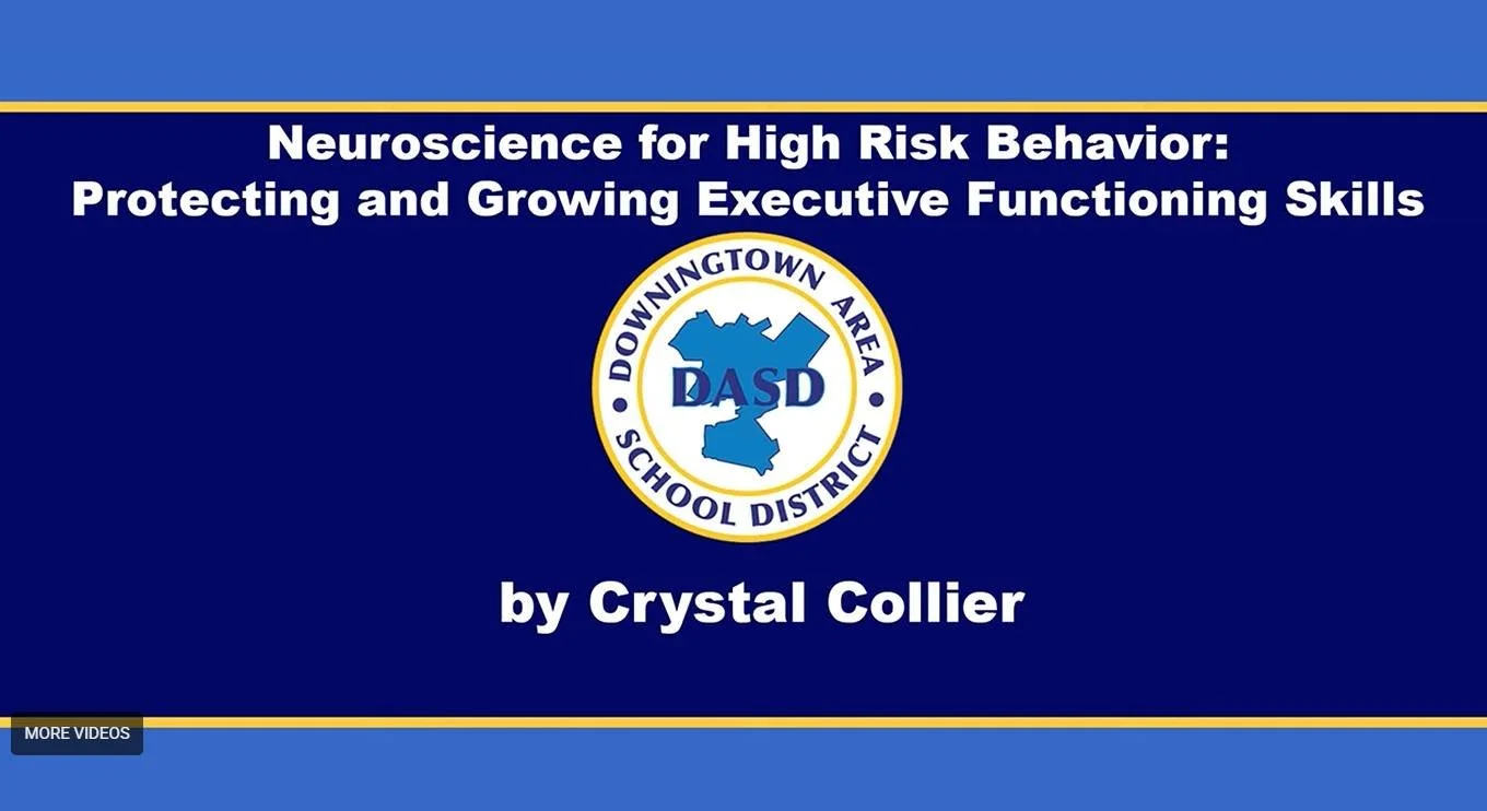 In collaboration with @downingtown_area_sd, CTC is excited to share one of our more recent 'Parent Speaker Series - Neuroscience for High Risk Behavior:  Protecting and Growing Executive Functioning Skills by Crystal Collier. 

This presentation expl