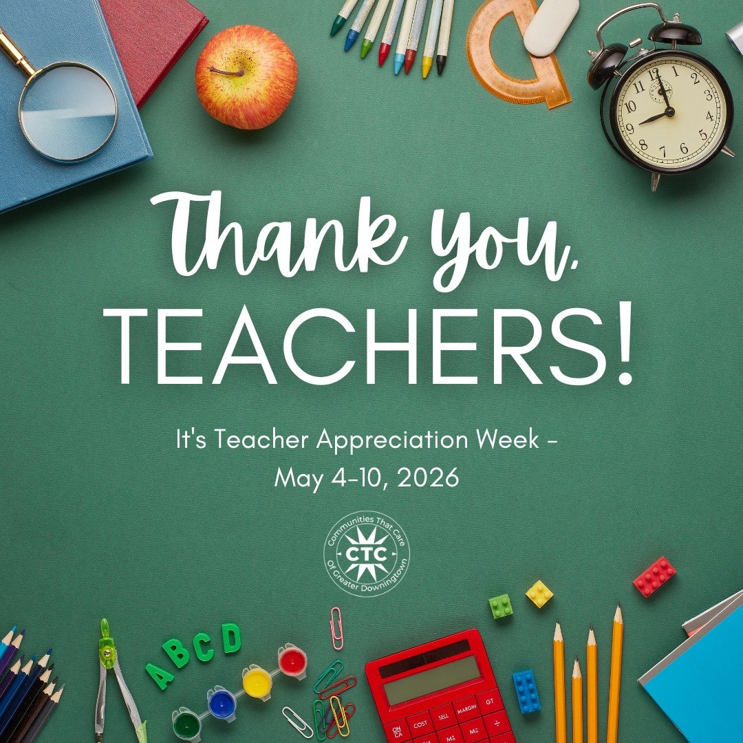 It's Teacher Appreciation Week! 🏫🍎
We are lucky enough to work alongside with many @downingtown_area_sd educators (some of which are our awesome HYPE Club advisors!) and we appreciate all that they do for the students in our community.  Make it a p