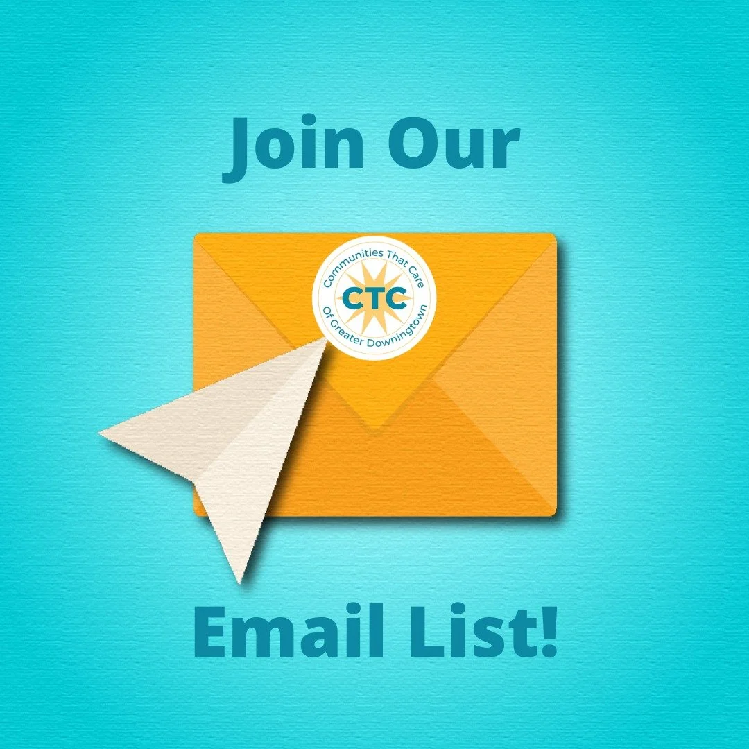 Not part of our email list yet? Let's fix that! 📩

Sign up today to stay up to date on all things CTC related! 
Click here to join now:  bit.ly/3czVqIk (Link in Bio!)
#DowningtownCTC #StayInTheKnow #PreventionHappensHere #DowningtownPA