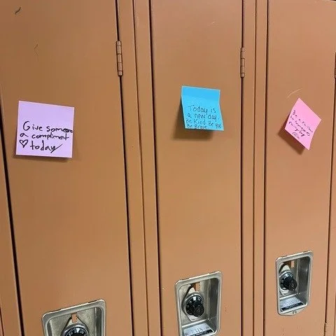 Our HYPE Club students at @dasd_dms utilized Mental Health Awareness Month to create an uplifting activity that incorporated their whole school community! 

HYPE Club students wrote kind &amp; positive messages on post-it notes and then put them up o