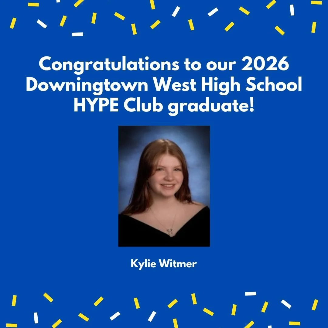 🎓ConGRADulations to our HYPE Grad from @dwest_hype!🎉

Please join us with congratulating Kylie as she graduates from the Downingtown West High School this evening! We were so glad to have you as a HYPE Club member at West and wish you all the best 