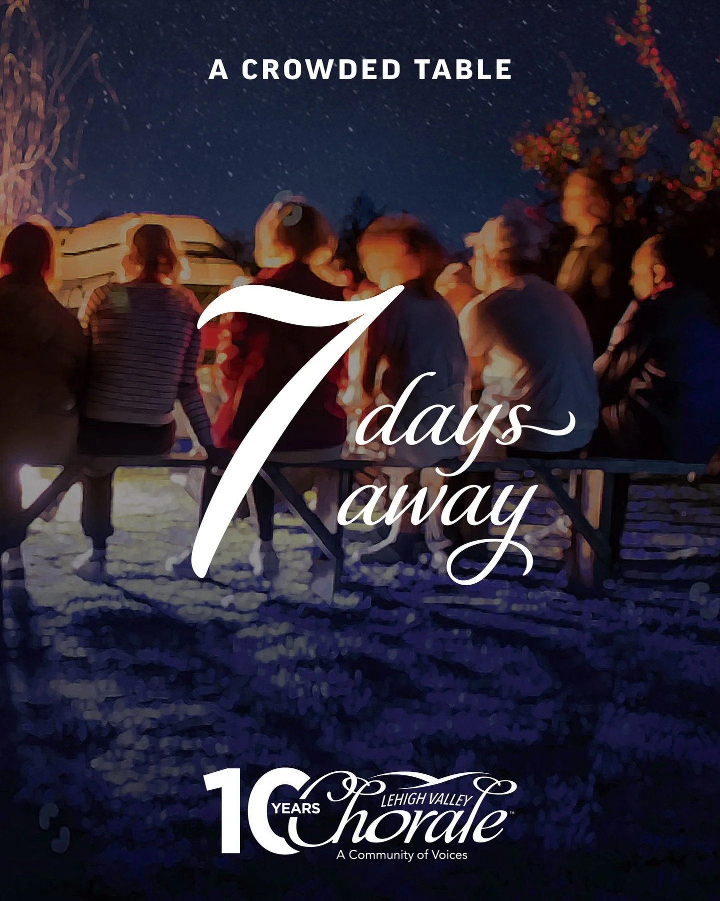 The countdown is on: we are just one week away from A Crowded Table! 🎶

Friday, Dec. 12 at 7:30 PM &amp; Saturday, Dec. 13 at 2:00 PM at First Presbyterian Church of Allentown

🎟️ Tickets are selling fast &mdash; secure your seats before
they&rsquo