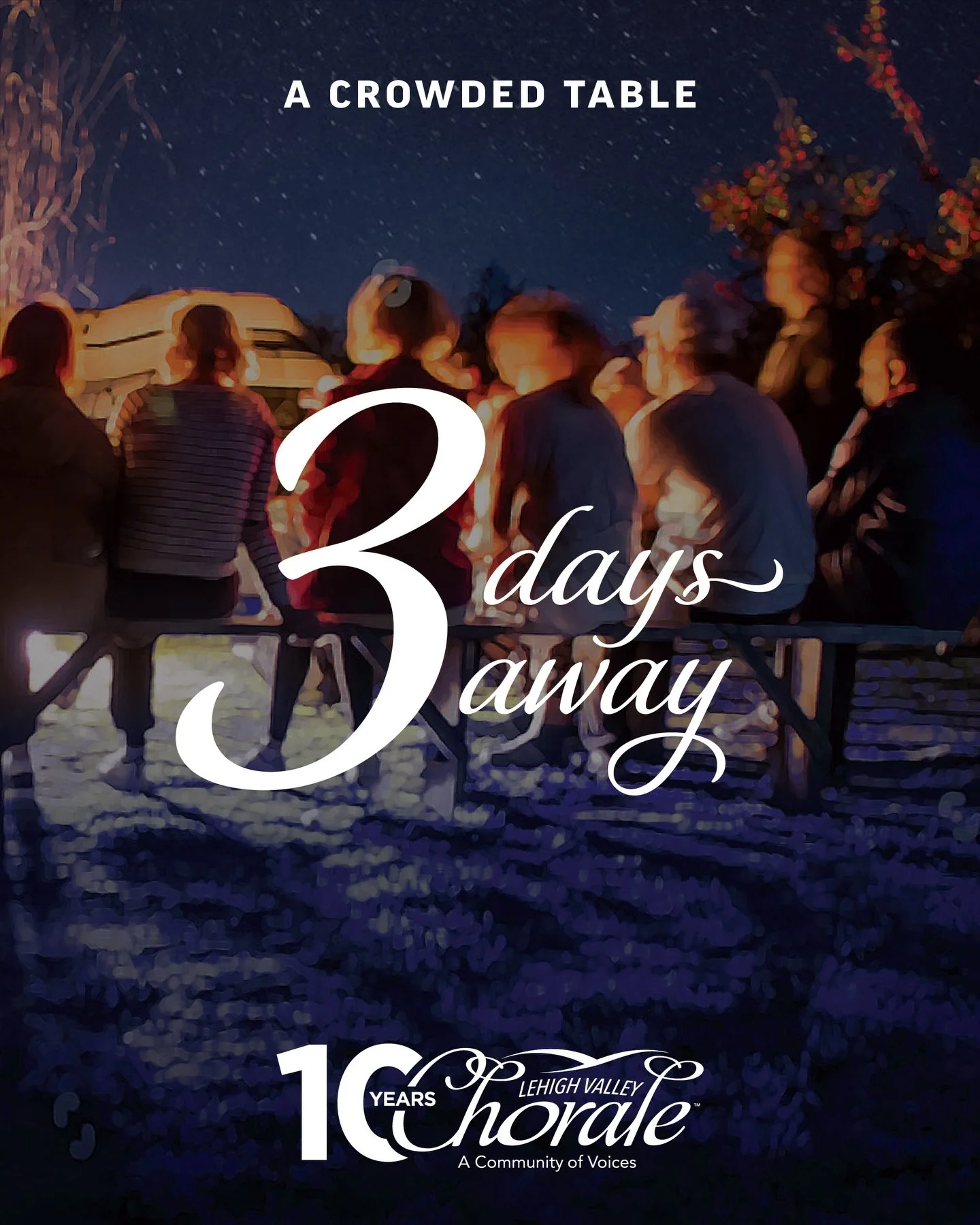 You only have THREE days left to secure your tickets to A Crowded Table! 🎶🎟️

Friday, Dec. 12 at 7:30 PM &amp; Saturday, Dec. 13 at 2:00 PM at First Presbyterian Church of Allentown

🥫Don&rsquo;t forget! We are hosting a food drive at our concerts