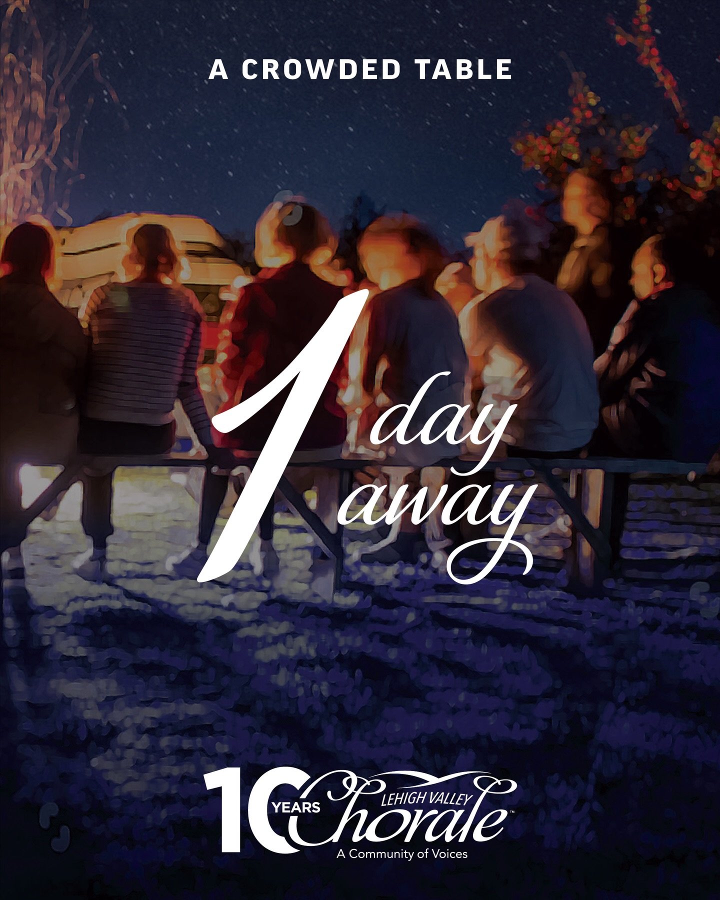 Tomorrow.🎵We can&rsquo;t wait to see you all at A Crowded Table, festive dress is encouraged! ❄️

Friday, Dec. 12 at 7:30 PM &amp; Saturday, Dec. 13 at 2:00 PM at First Presbyterian Church of Allentown

🎟️ Last chance to get tickets: lvchorale.org
