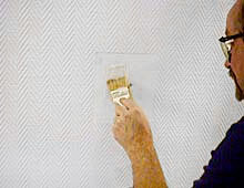 If wall is not badly damaged, repairs may not be needed. Apply adhesive to the area where the wallcovering was removed. If damage is extensive, you may need to repair the area.
