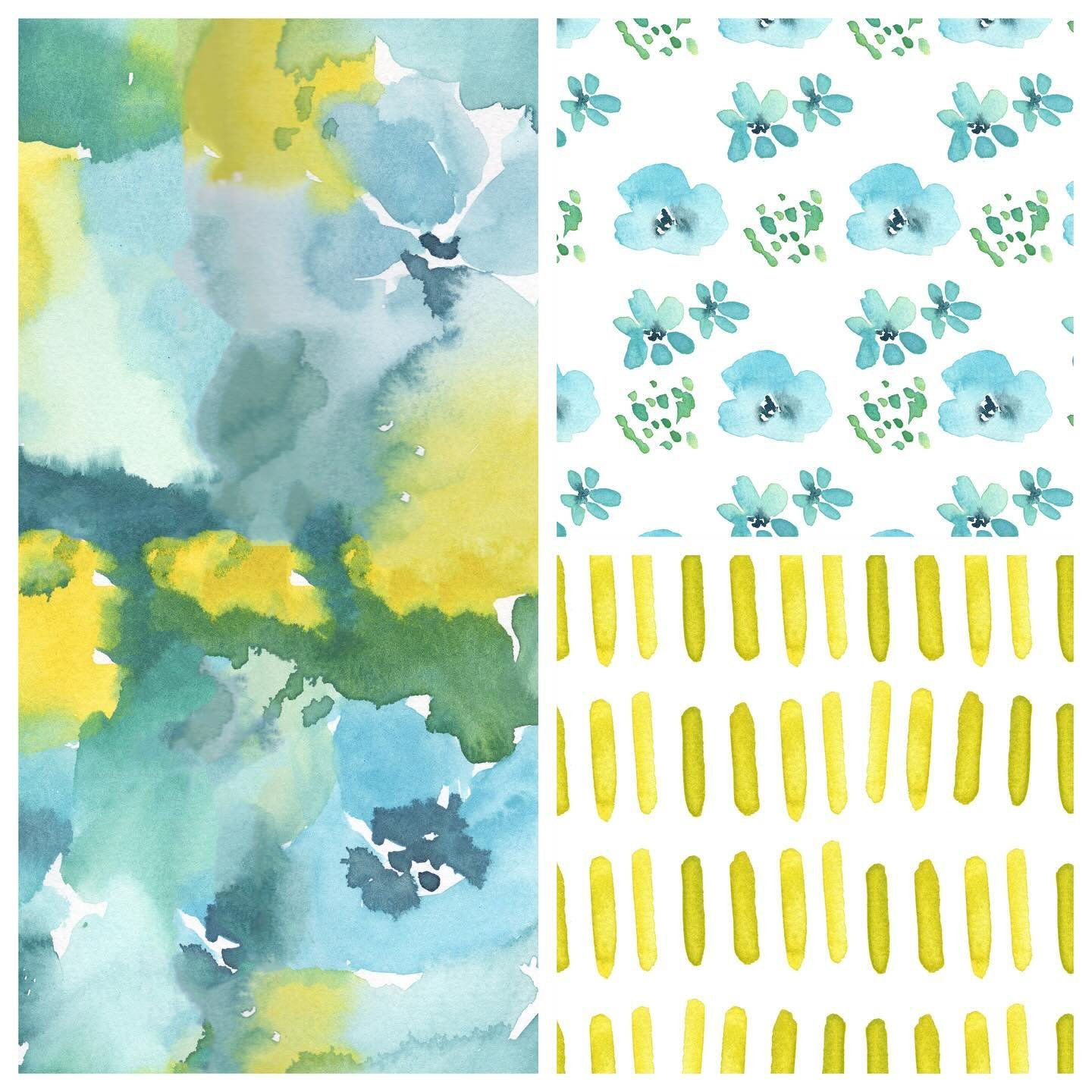 I&rsquo;m dreaming of summer with this mini pattern collection. Swipe over to see how I start most of my handmade patterns: in a watercolor sketchbook.

Where can you picture this design? I&rsquo;m thinking beautiful outdoor furniture accents.
&bull;