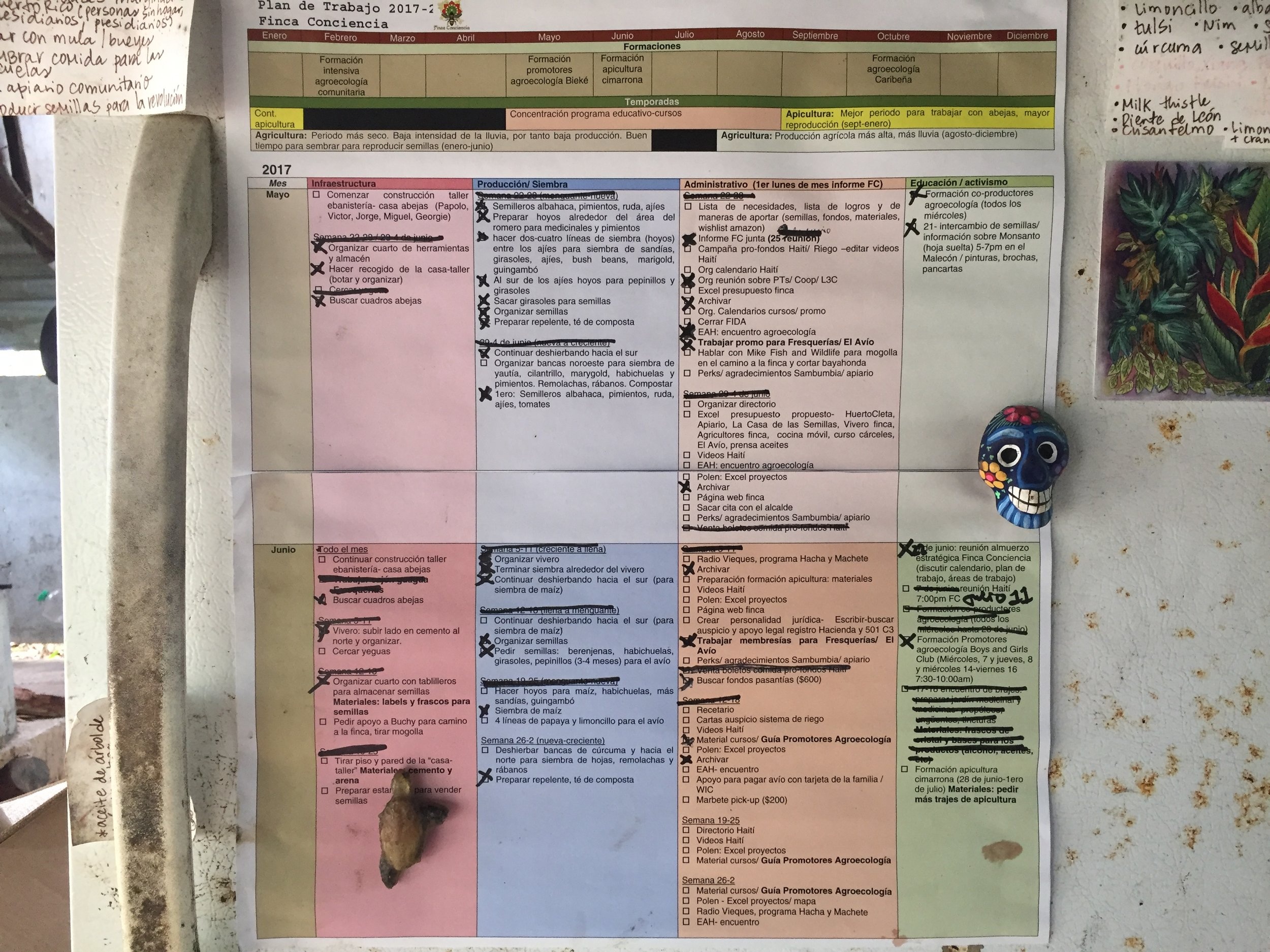 Finca Conciencia Crop and Yearly Work Plan 