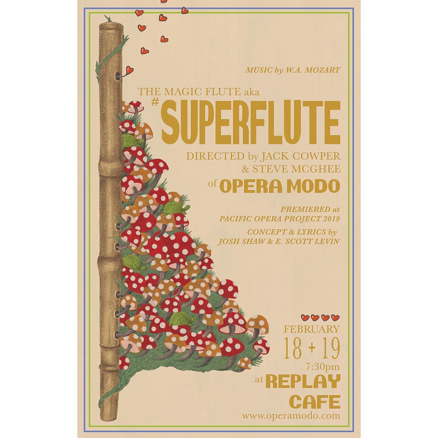 I recently had the pleasure of designing a poster for @opera_modo &lsquo;s upcoming production of #Superflute ! It was a fun challenge to create something that fit the fun and bright theme of 80s video games while still staying true to my softer and 