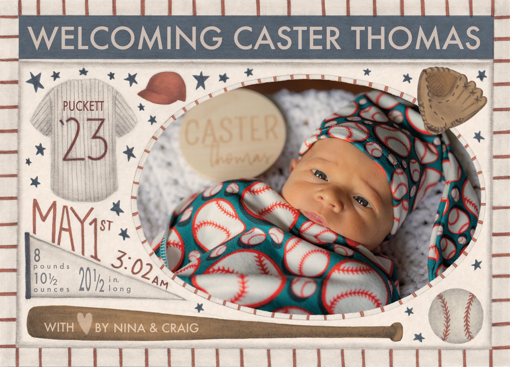 Custom Baby Announcement Postcard