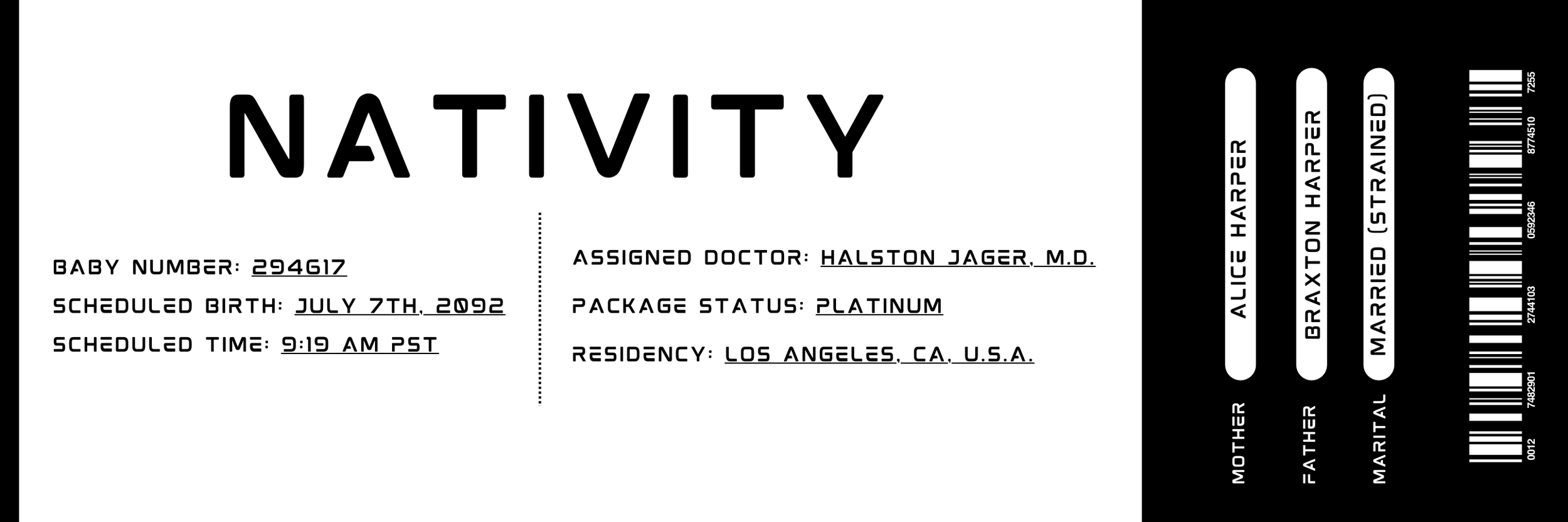 NATIVITY HORIZONTAL POSTER WRITTEN BY BRANDON J. SOMERVILLE