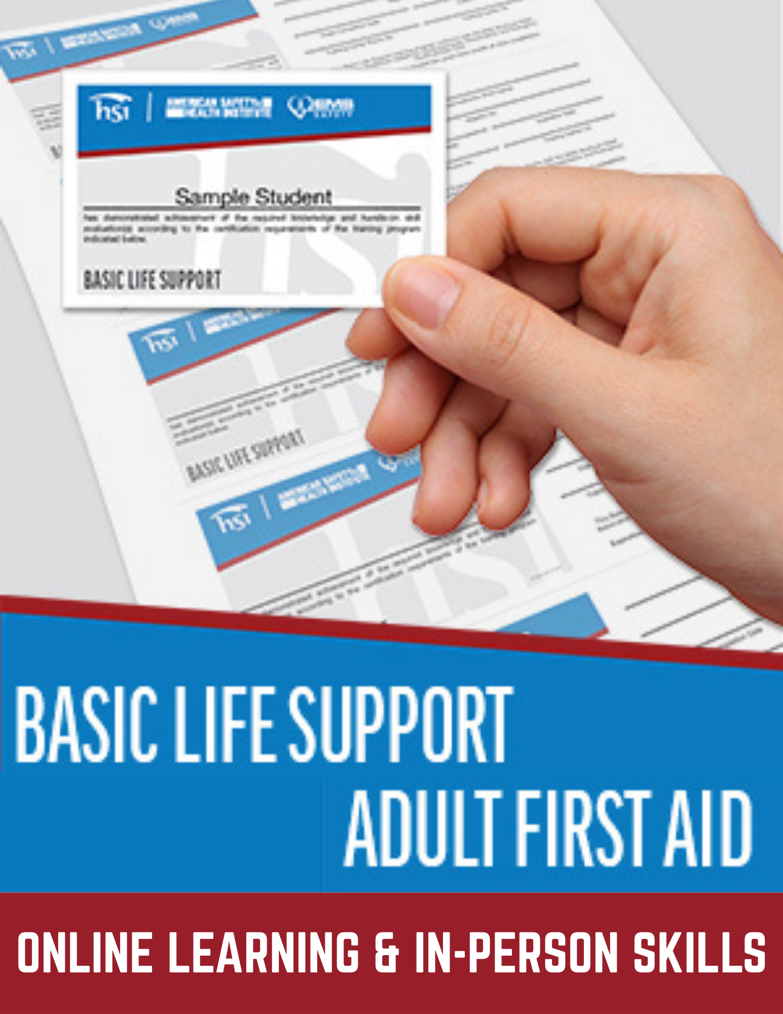 HSI - Basic Life Support/First Aid Combo - BLS (Health & Safety Institute/HSI) Blended Learning
