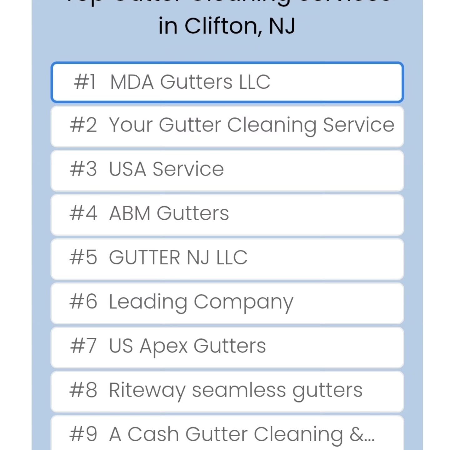 Oops... we did it again!
#1 in Customer Service for Clifton &mdash; and we couldn&rsquo;t have done it without you! Big thanks to our amazing clients, hardworking crew, and everyone who continues to trust MDA Gutters with their homes.
We&rsquo;re pro
