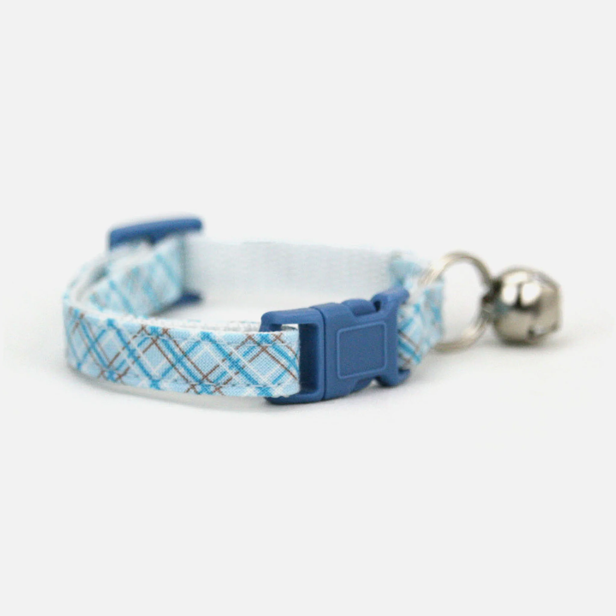 Baby Blue Tartan Cat Collar