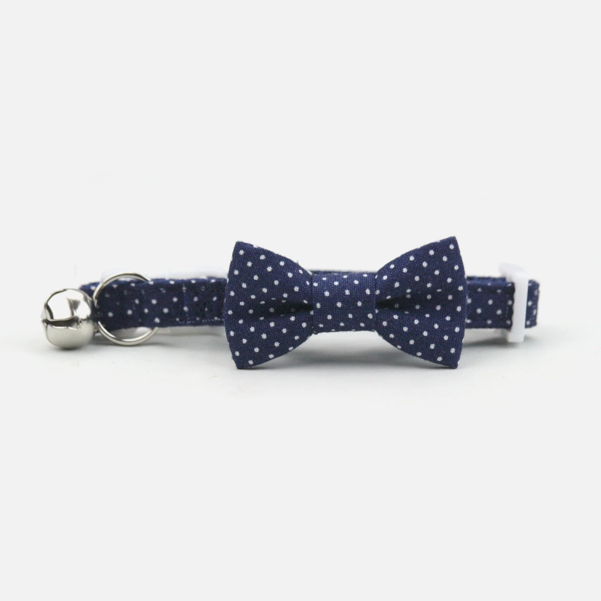 Pin Dot Cat Bow Tie Collar - Navy