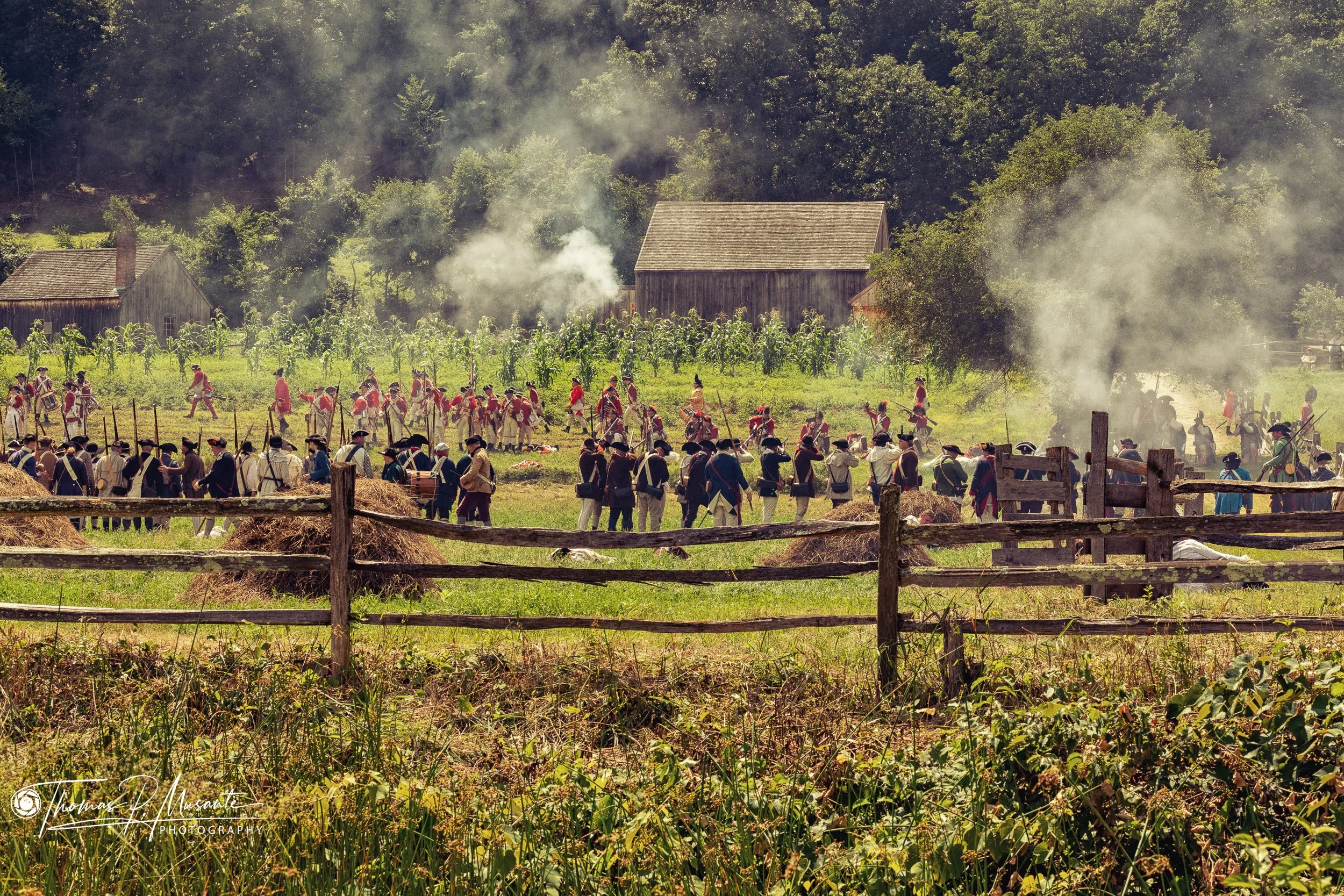 Shouldered Muskets at the Rail Fence as the Lines Engage