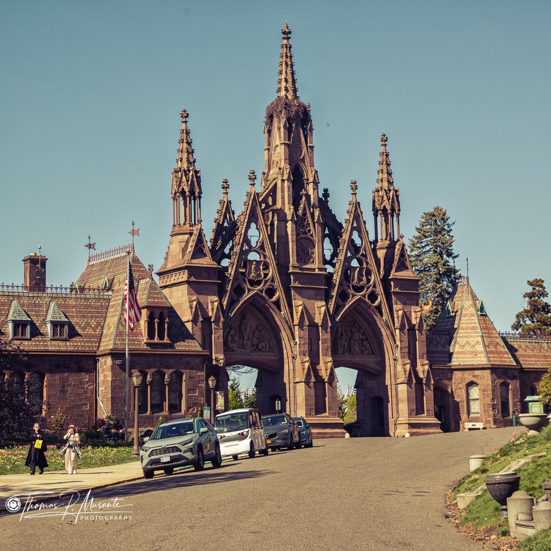Gothic Revival main gate of Green-Wood Cemetery, Brooklyn