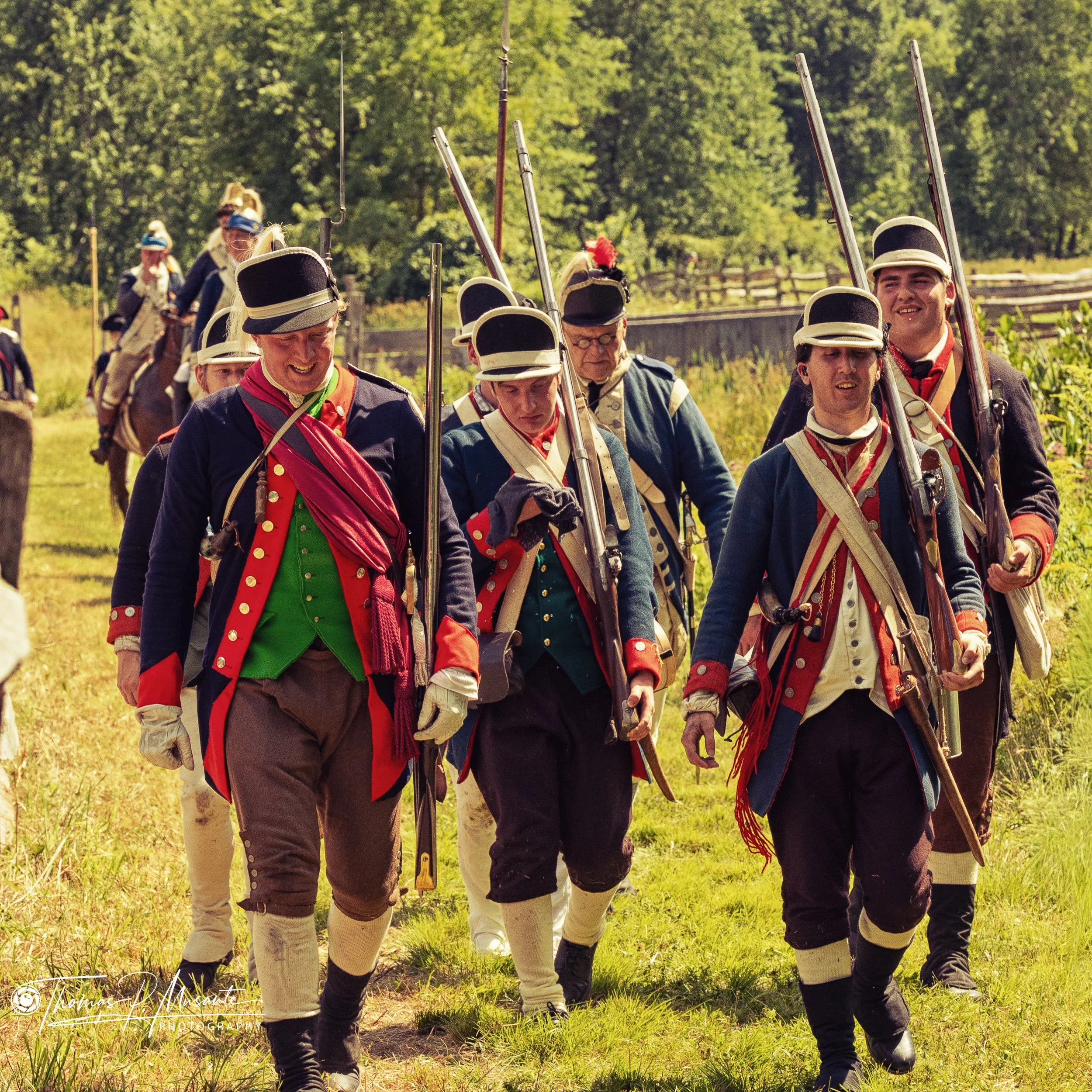 Officer Leads a Continental Column In, Bayonet Fixed