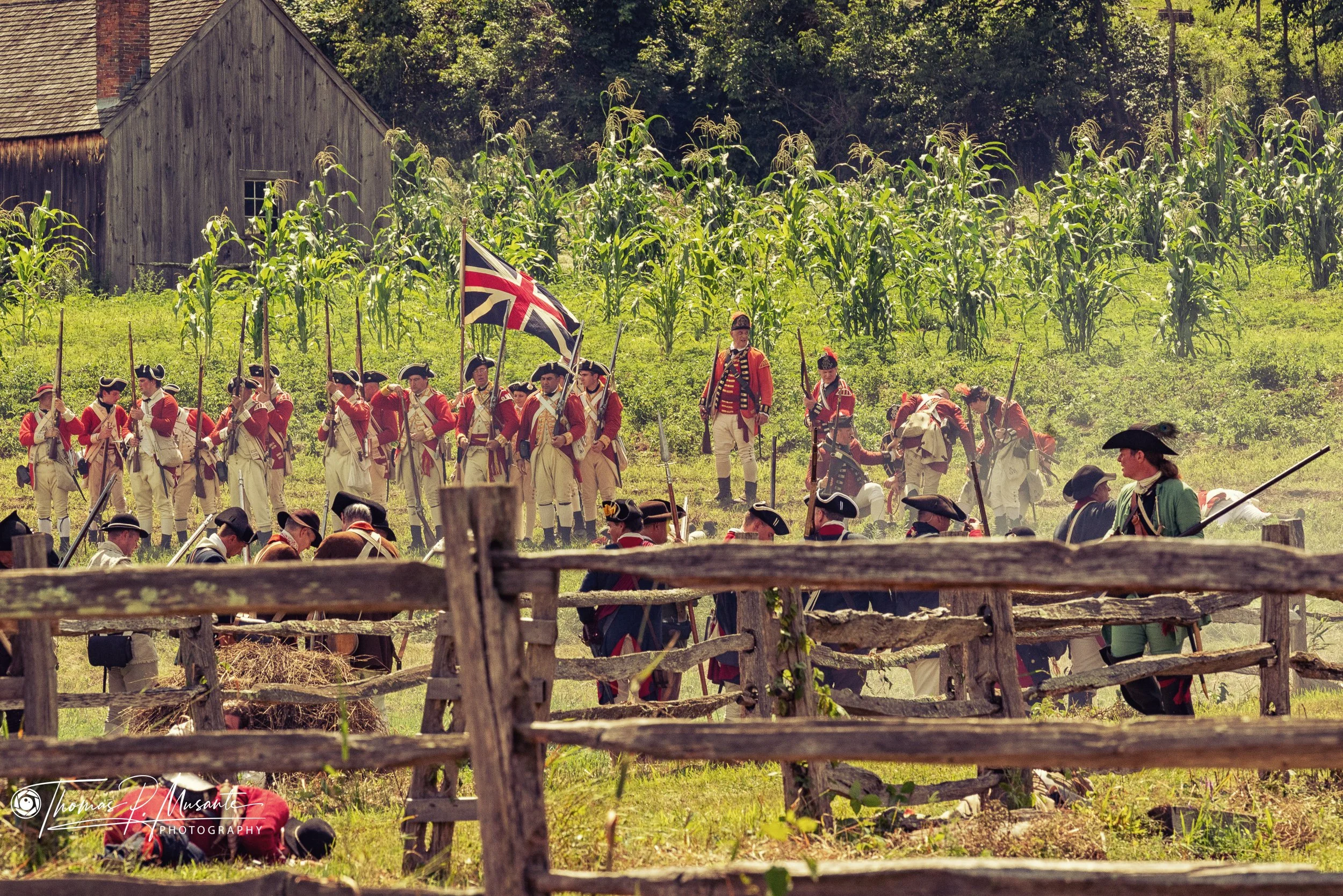 Muskets Upright, Redcoats Gathered Under the Union Jack