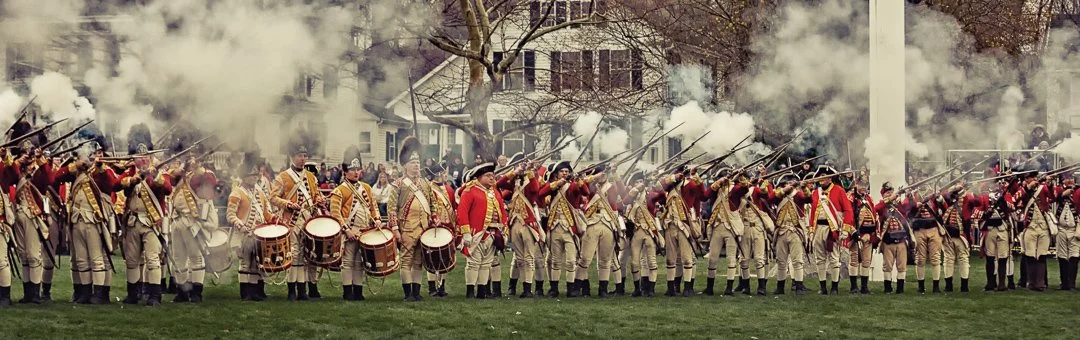 Crown Troops on the Lexington Green,  April 2026, Rev250 living history photography by Thomas Musante.