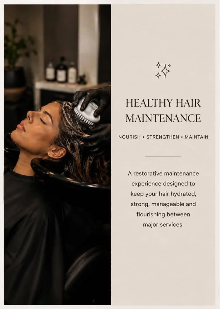 Healthy hair maintenance services at The Hair Tease in Dania Beach, Florida, featuring personalized hair care and restorative maintenance treatments.
