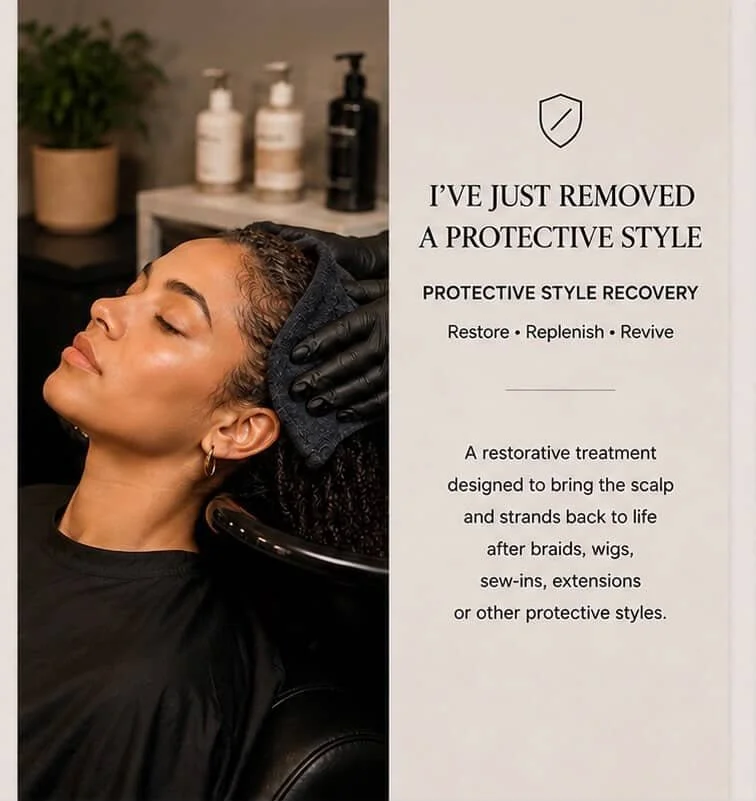 Protective Style Recovery at The Hair Tease in Dania Beach, Florida, featuring personalized scalp and hair care after braids, wigs, sew-ins, or extensions