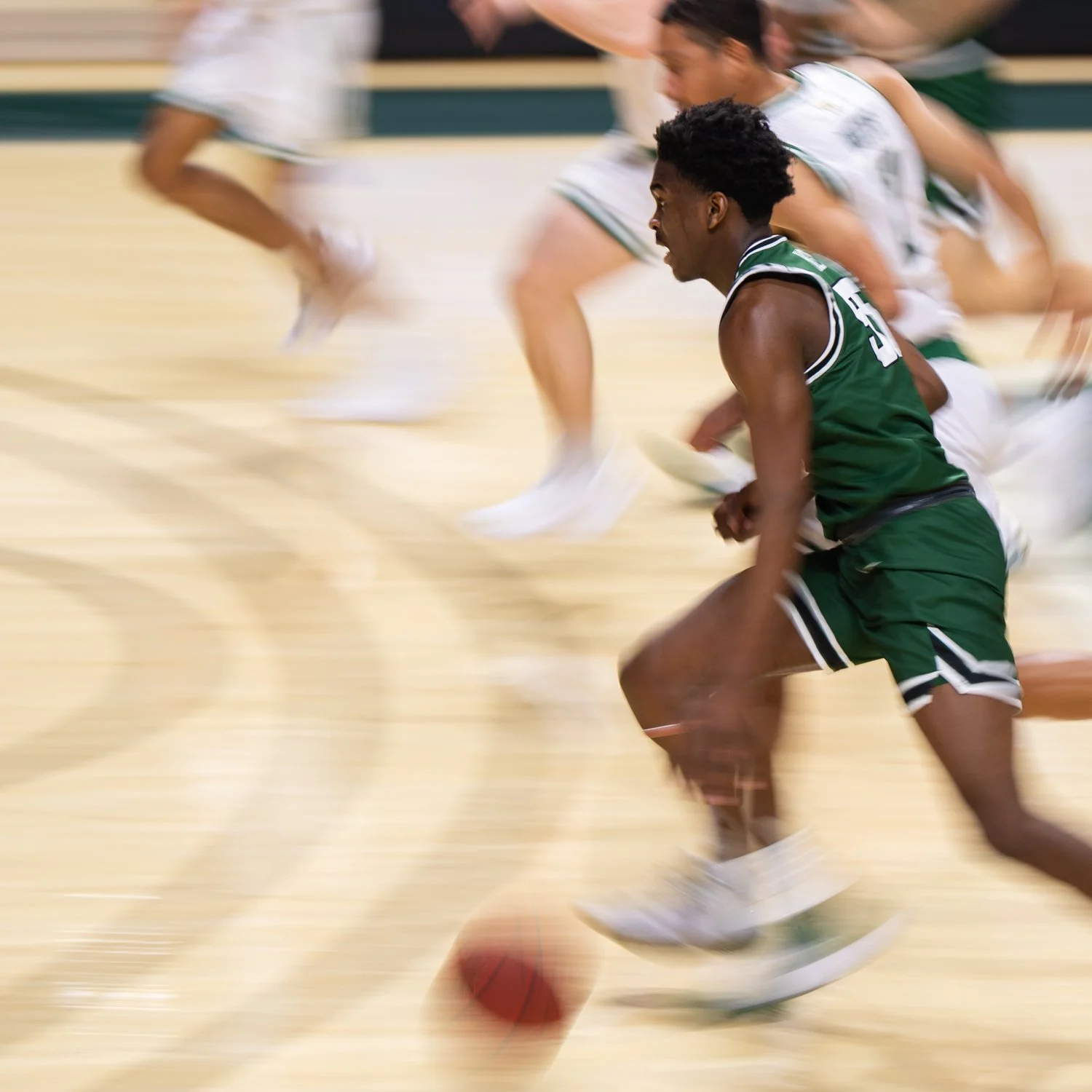  Cleveland State’s D’Moi Hodge dribbles the ball during the Vikings’ 101-46 blowout loss to the Ohio Bobcats at the Convocation Center in Athens, Ohio, on Dec. 6, 2020. During the game, Ohio recorded a nearly 13-minute 40 to zero scoring run, the lon