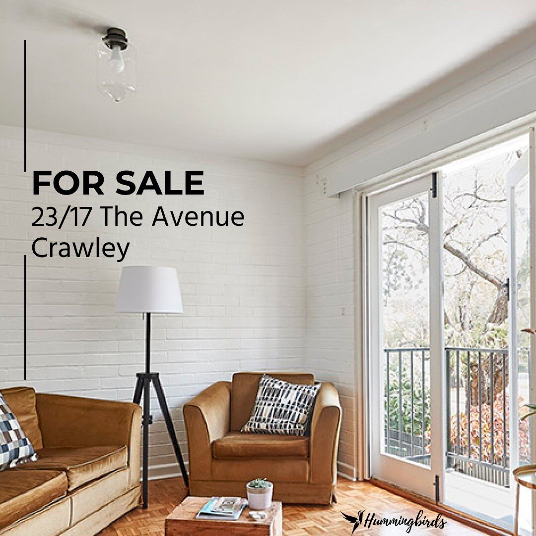 ✨ Just Listed ✨

23/17 The Avenue
Crawley

A super stylish, nothing-to-do one bedroom second floor unit in the quiet and tranquil sought after 'Avenue Gardens'.

1 🛏 1 🛁 1 🚙

Meticulously restored to keep the 1960s aesthetic with original parquetr