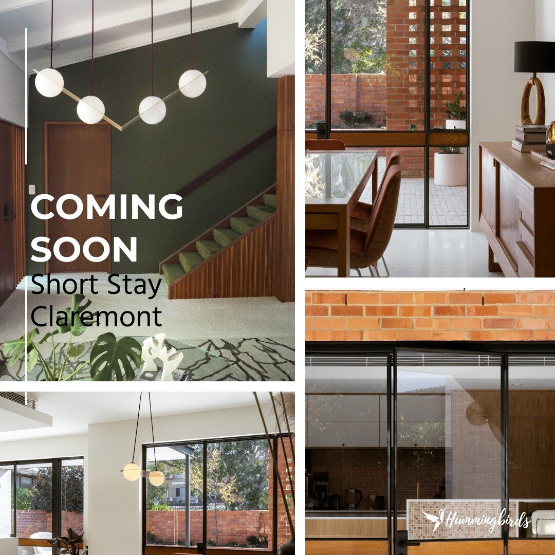 COMING SOON to Hummingbirds Short Stay WA ...✨✨

The most absolutely exquisitely renovated in a mid-Century modern design aesthetic three bedroom, two bathroom home!

Hidden away on a tree-lined quiet street in riverside Claremont offering peace, pri