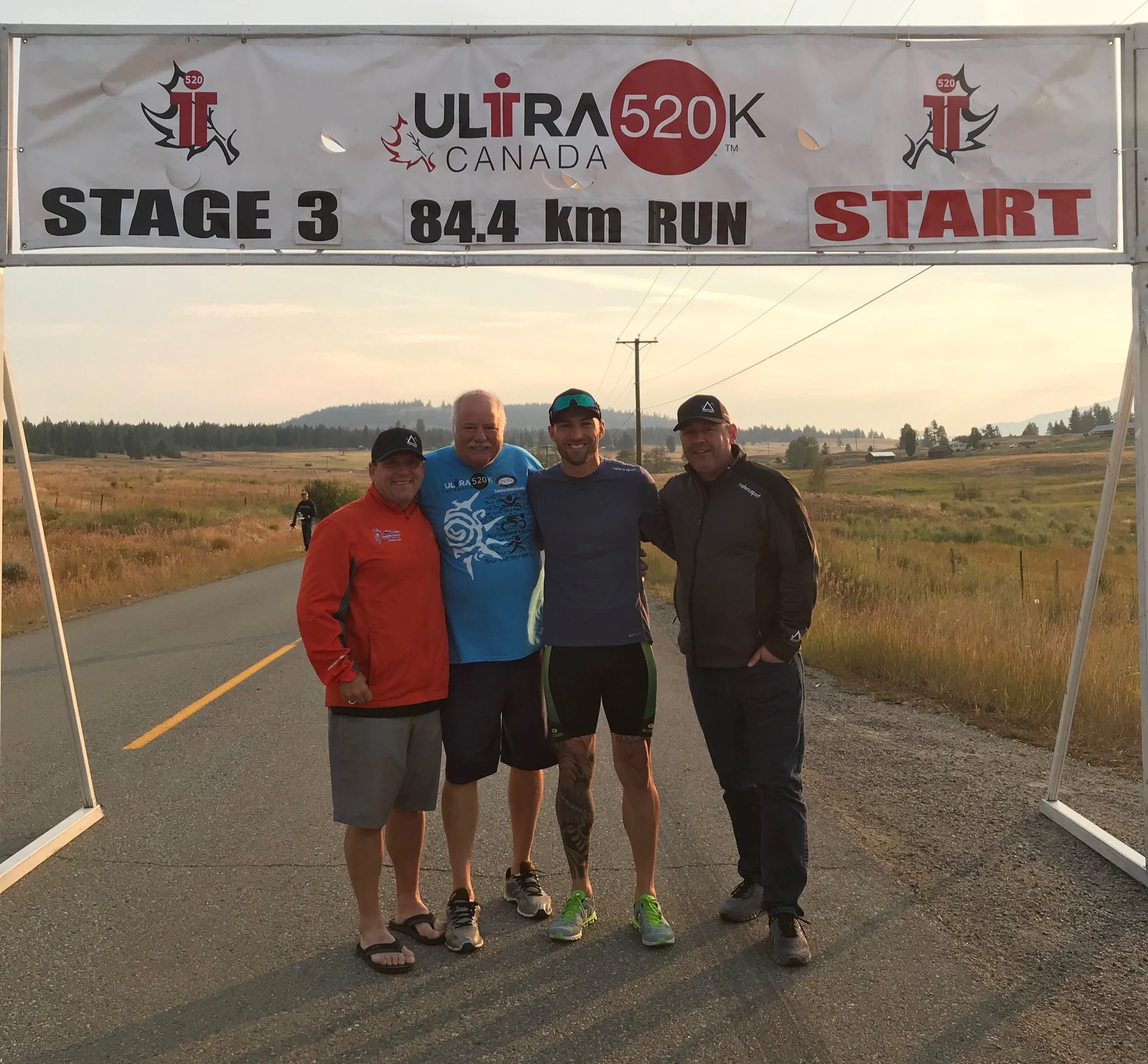 Start of the double marathon from Princeton to Summerland.