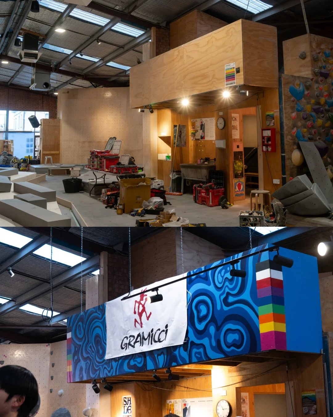  Brunswick Gym Renovations - Blue goorvy mural with colour grade scale 