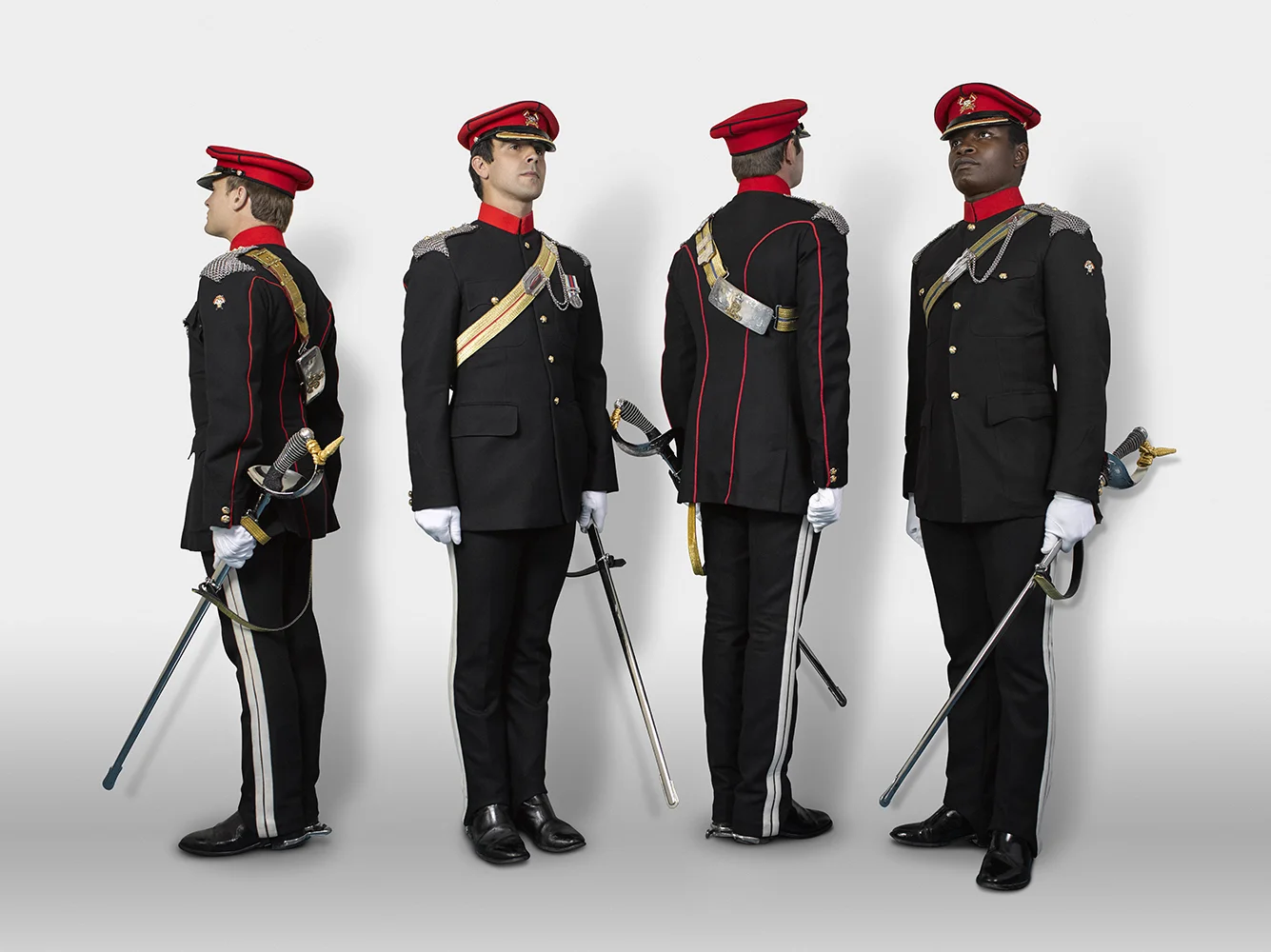 Captains, Humphreys, Prichard, White & Issac The Royal Lancers (Rory Lewis Military Portrait Photographer