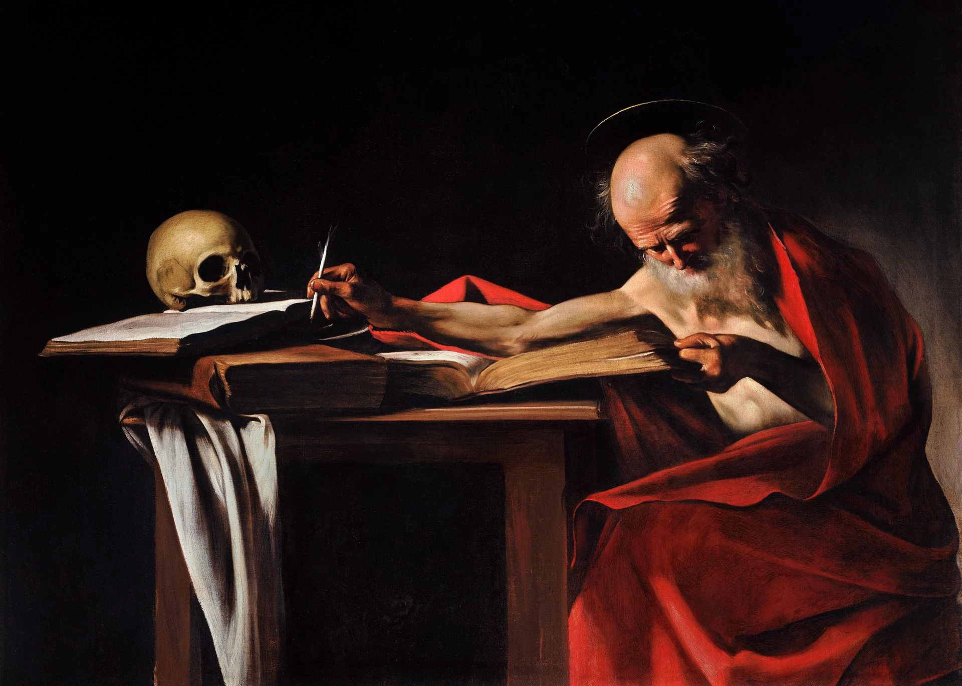Saint Jerome Writing (Caravaggio) (1605-6).