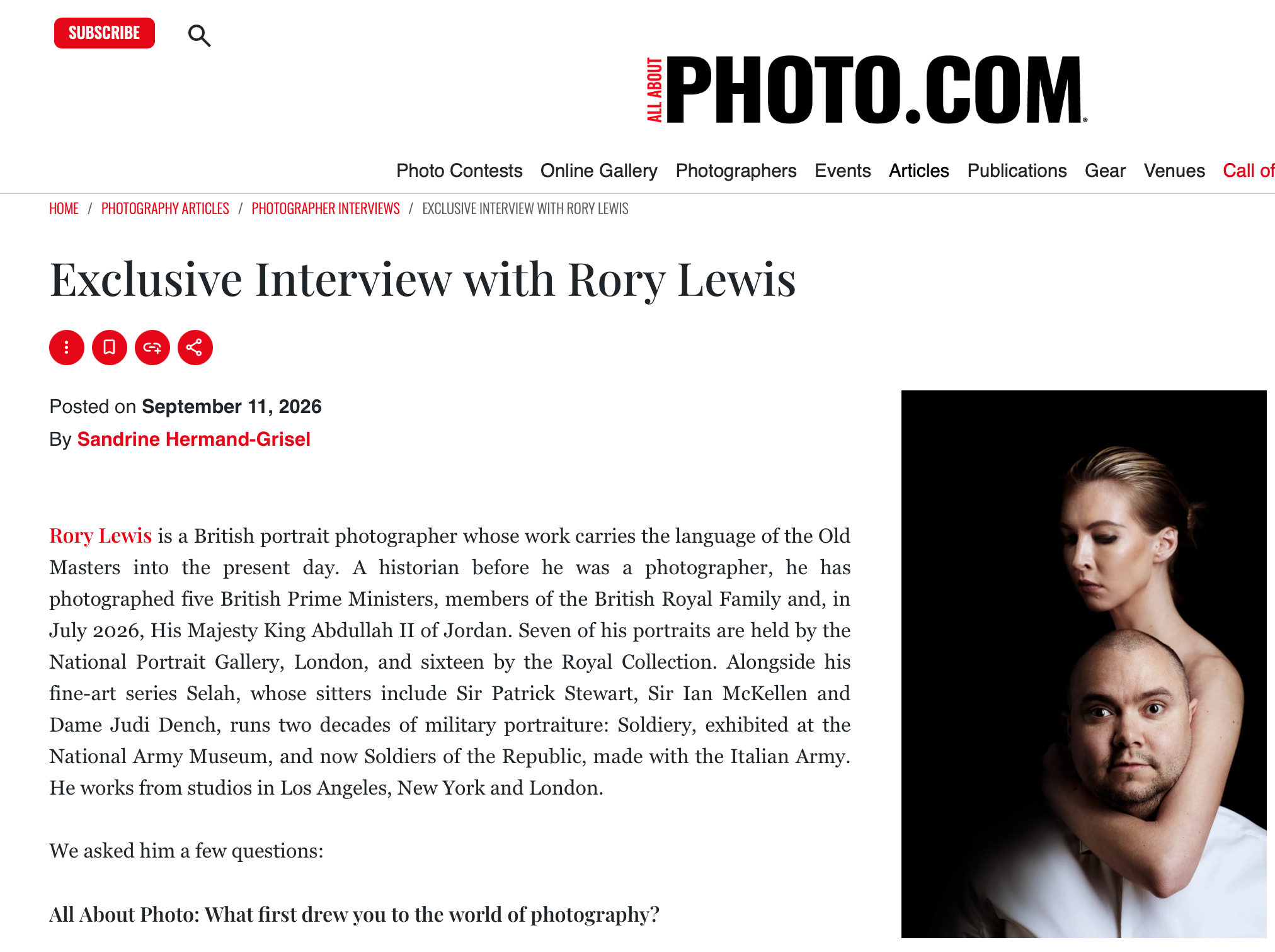 Exclusive Interview with Rory Lewis All About Photo September 2026