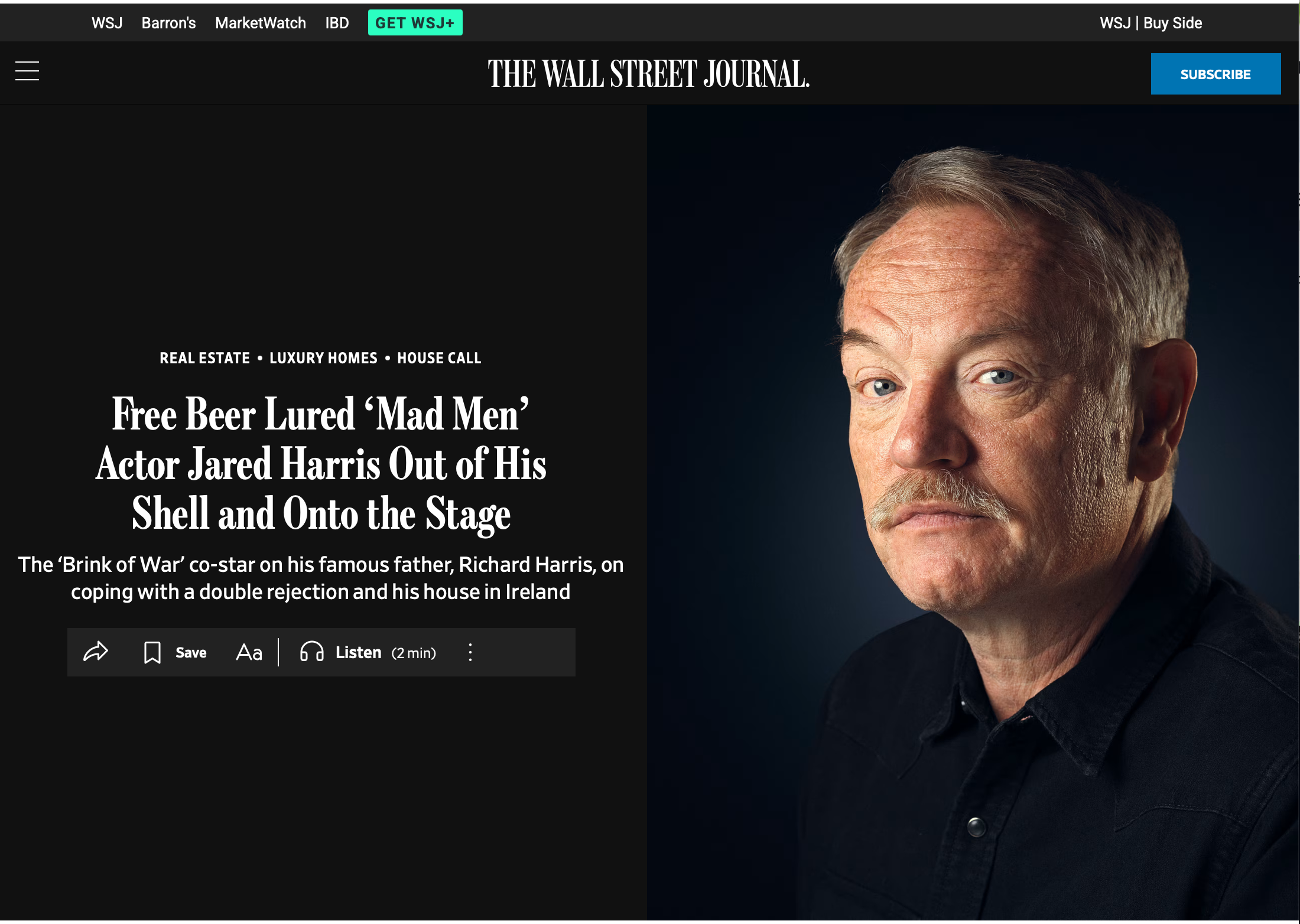 Jared Harris in The Wall Street Journal