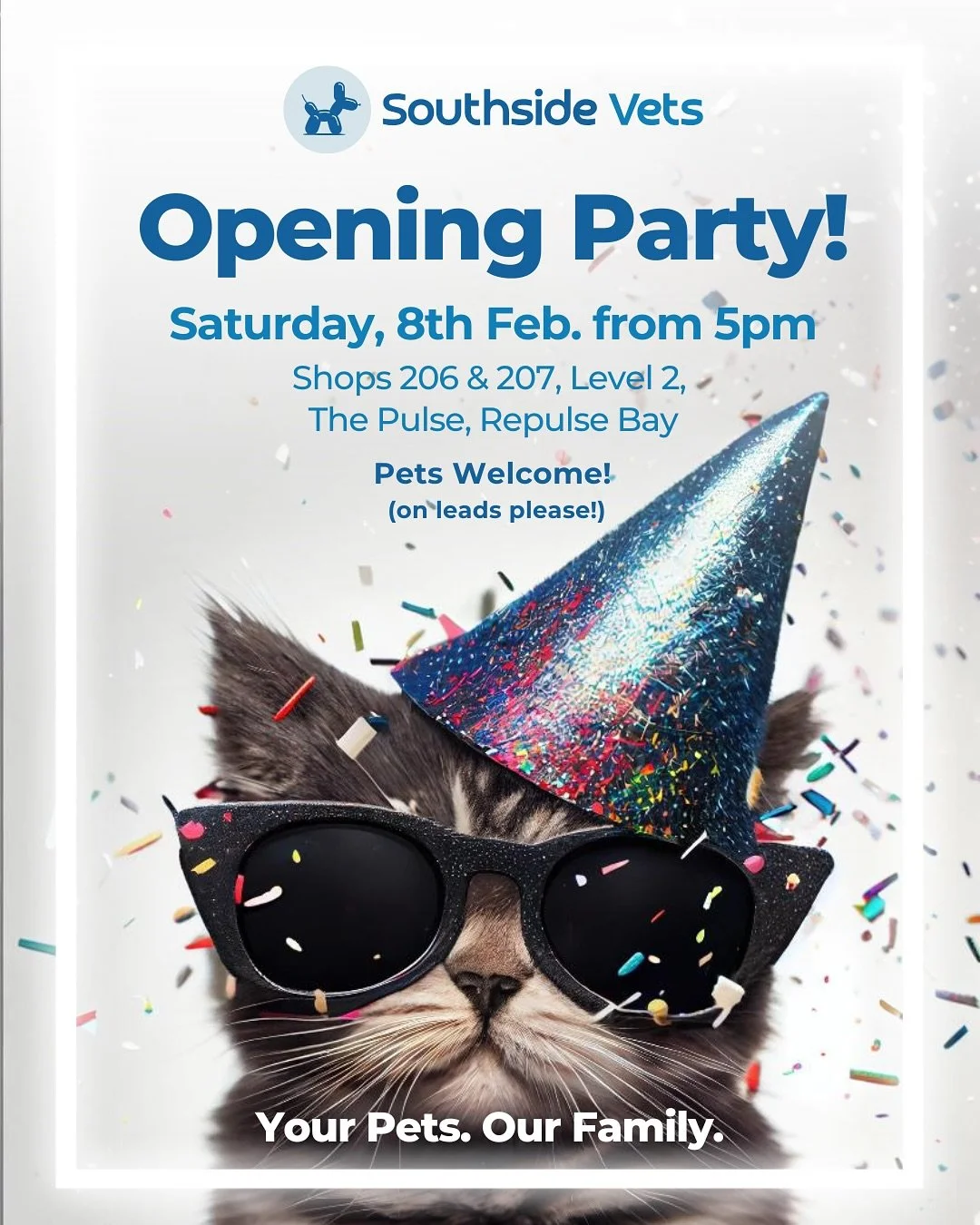 🐾 Grand Opening Alert! 🎉 The first ever pet clinic launch at the pulse

Treat your pets like your families! We&rsquo;re thrilled to announce @southsidevets.hk - your pets&rsquo; new healthcare home will be opened on 10 Feb!

✅ State-of-the-art surg