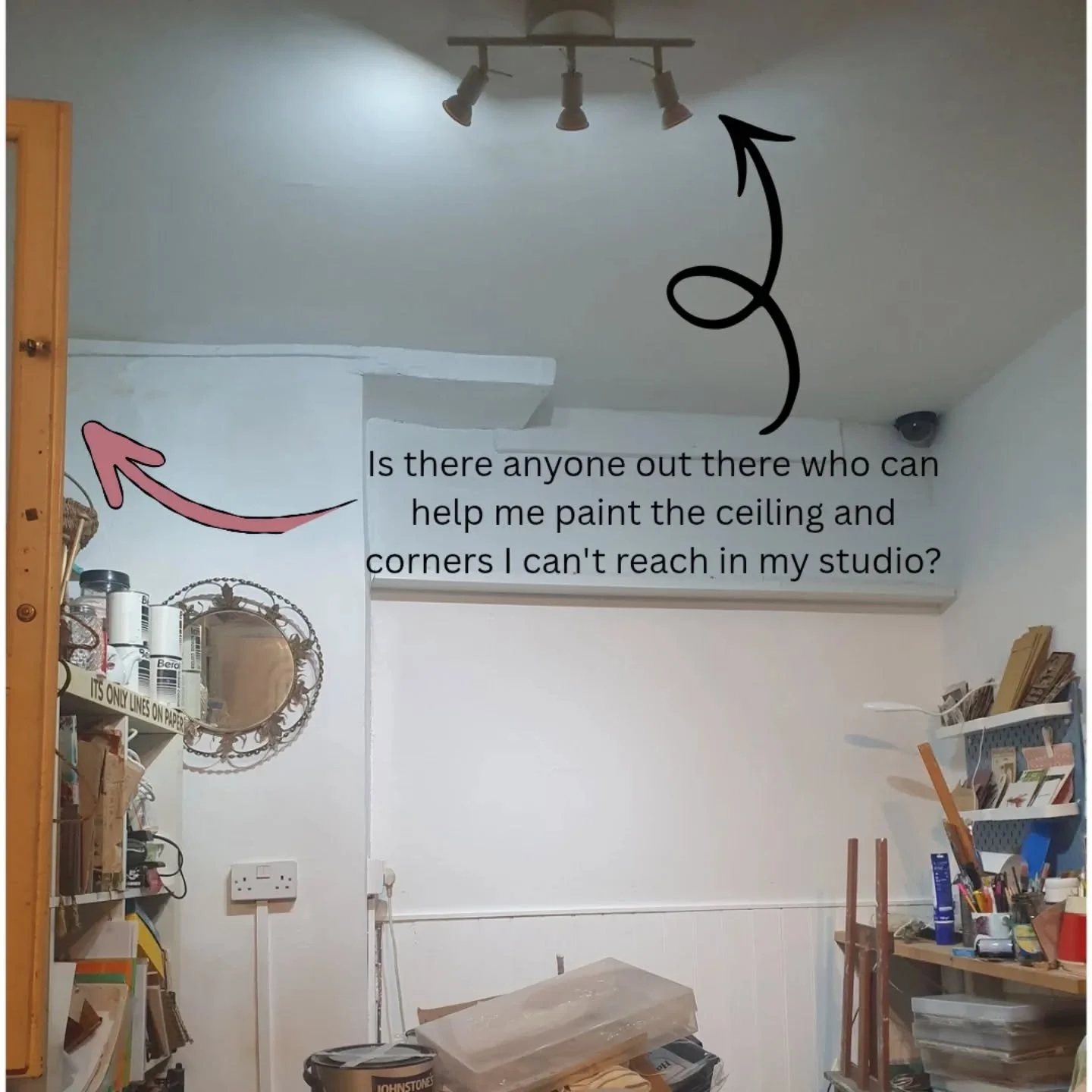 I'm impressed with myself for how much painting I've already done myself as there's (almost) nothing I hate more than painting walls.

I'm dangerous on ladders/steps so there are areas I can't safely reach to paint- things will also need at least 2 c