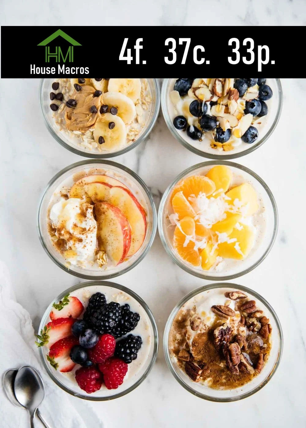Nutrition Information Serves: 4 Serving Size: 1/4 of batch Calories: 272 / Fat: 5g / Carbs: 39g / Protein: 19g