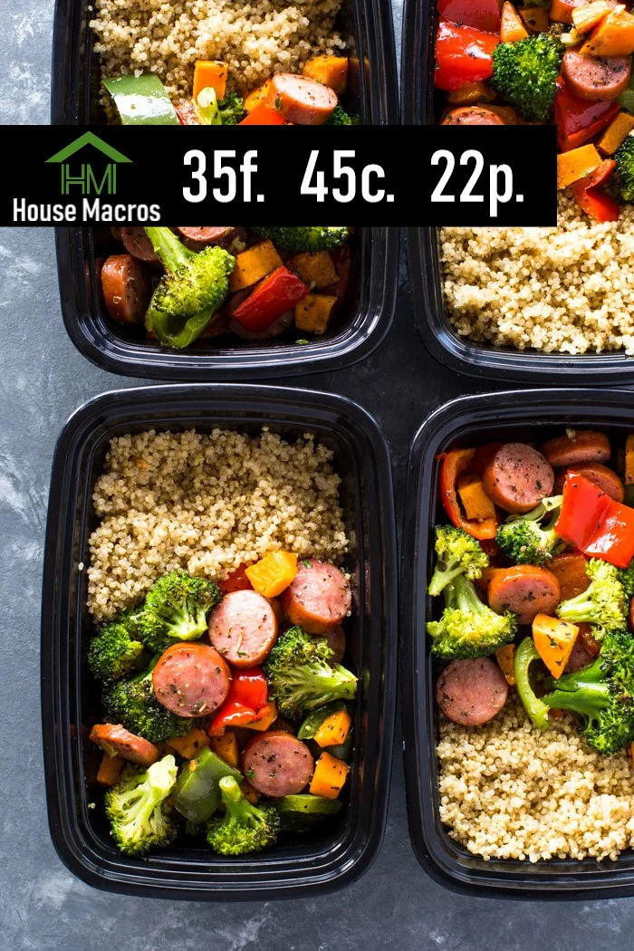 Nutrition Information Serves: 4 Serving Size: 1 Bowl Calories: 563 / Fat: 35g / Carbs: 45g / Protein: 22g