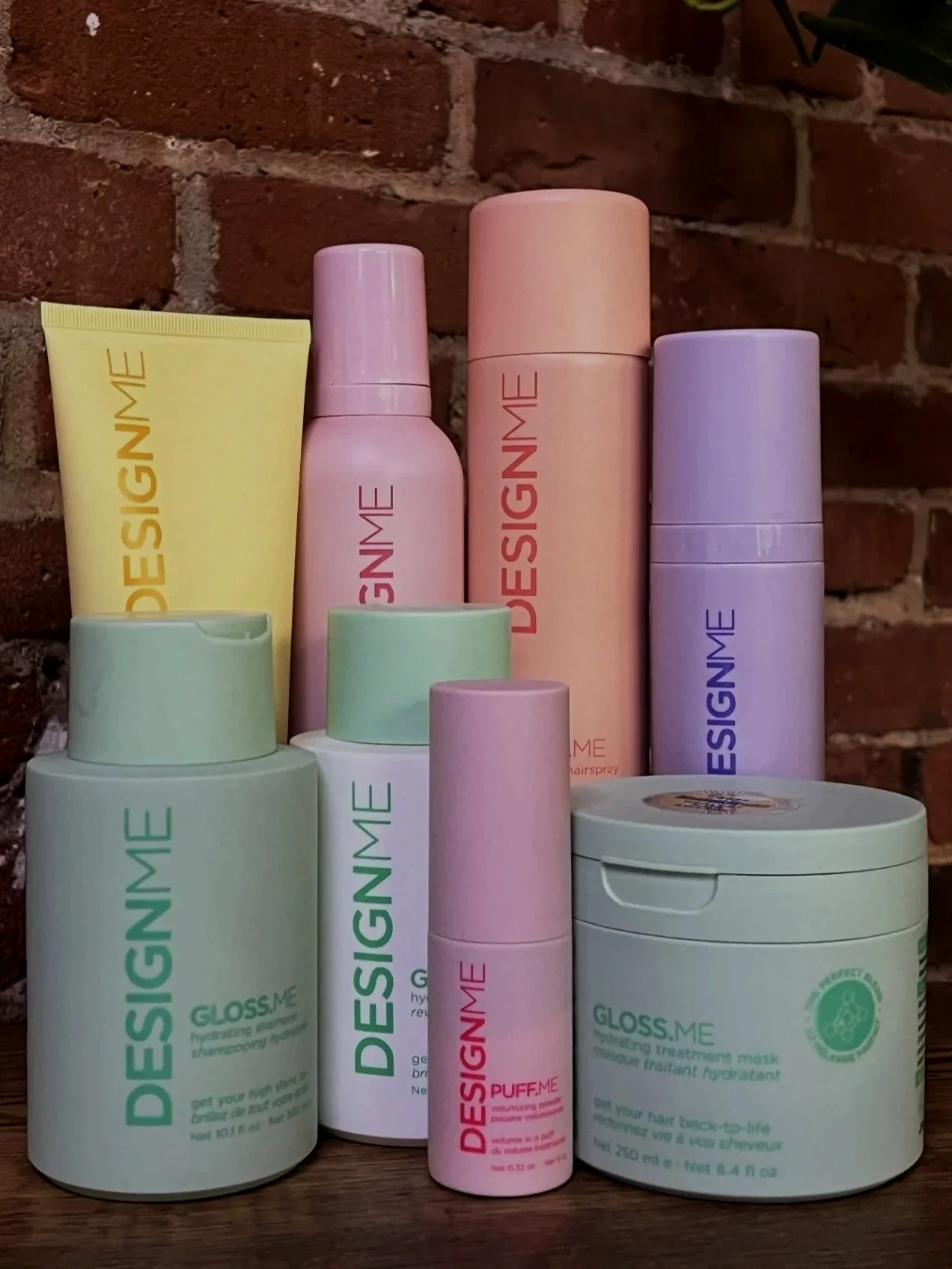 Design.Me 
Design.Me combines performance styling with fun, modern packaging and clean ingredients. Known for volumizing and texture-enhancing products, the line creates effortless body and movement. Perfect for clients who love big, styled hair with