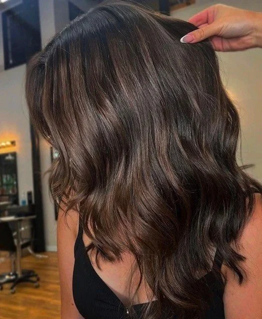 natural dimensional brunette color with perfect grow out