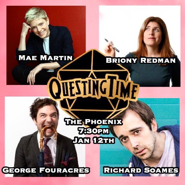 Still looking for the perfect gift for her/him/them/the god of innuendos? Look no further! #QuestingTime returns on January 12th 2020. .
.
Welcome in the new year with an unnecessary amount of chaos, and a necessary amount of #DnD with Mae Martin, Br