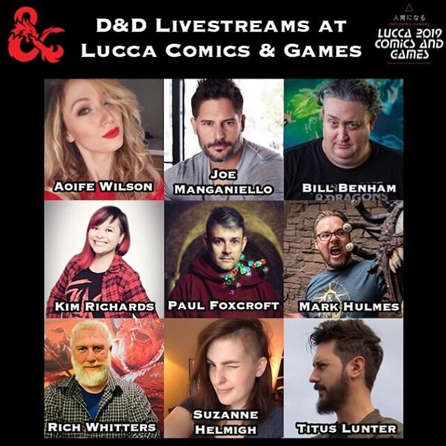 Onstage at #LuccaComicsAndGames in just two days! Join Questing Time&rsquo;s very own  @misterspidergod playing Dungeons and Dragons with luminaries Joe Manganiello, Mark Hulmes and Kim Richards to name a few. From Hell, to Eberron, to Baldur&rsquo;s