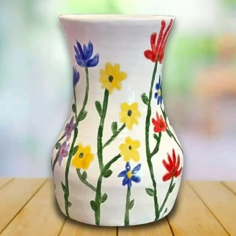 tall vase painted with flowers.webp