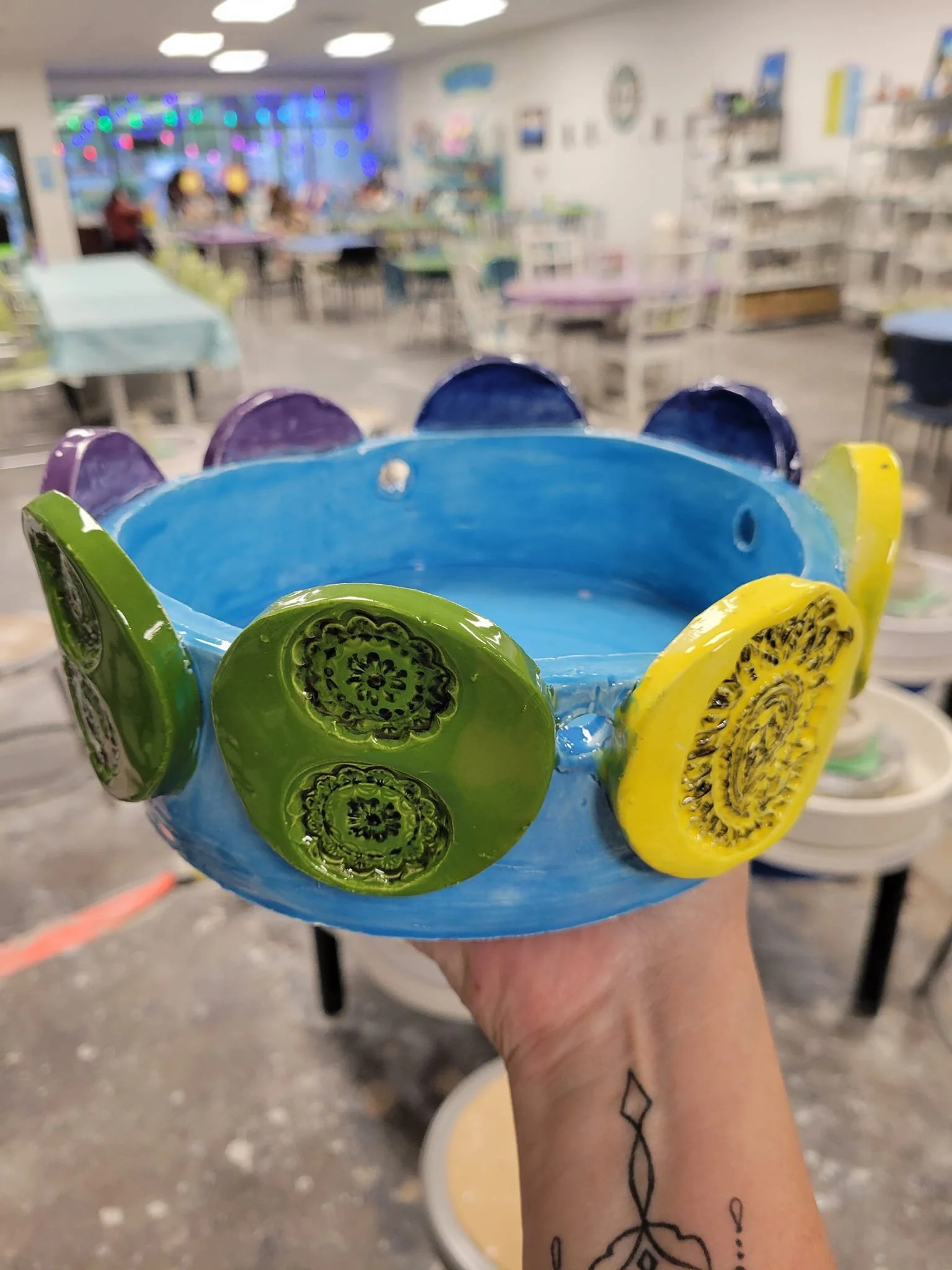 mandala bird bath glazed.jpeg