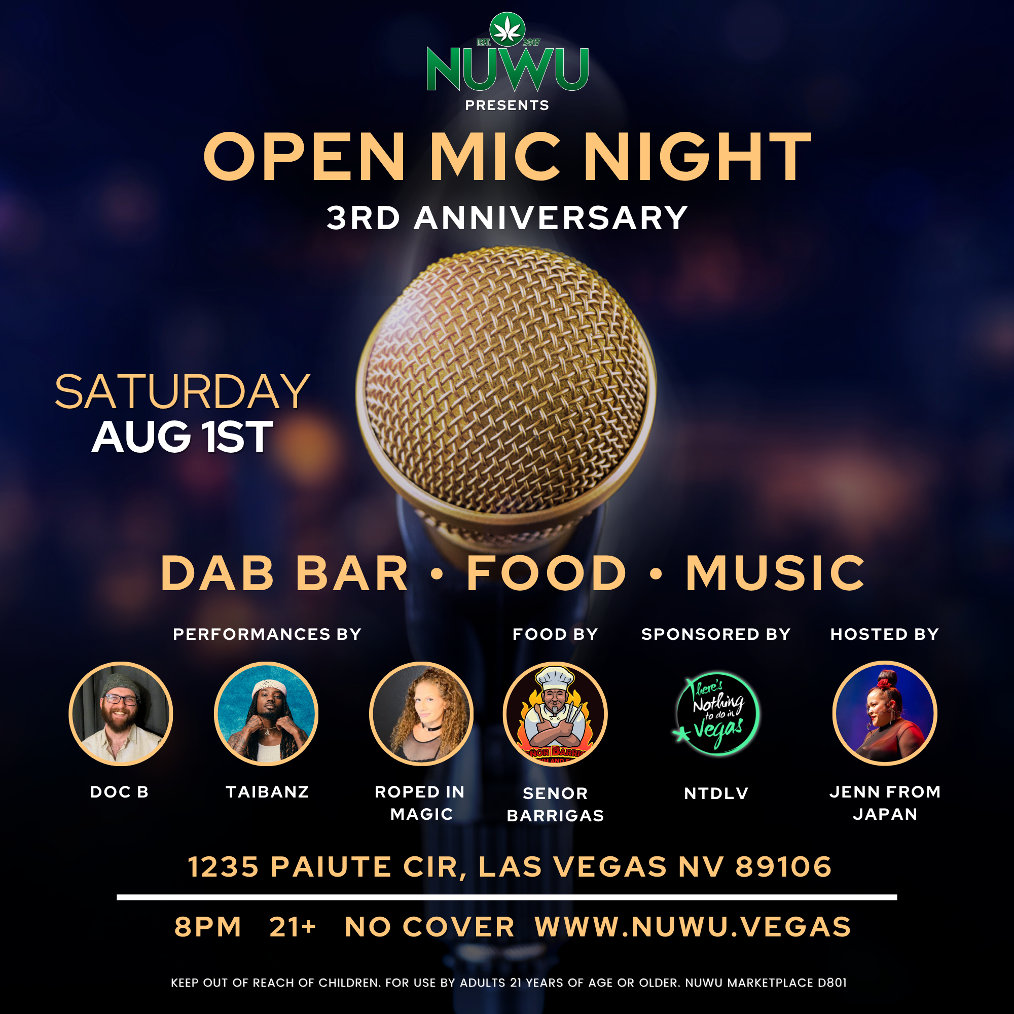 Open Mic Night: 3-Year Anniversary Celebration! Hosted by Jenn From Japan
