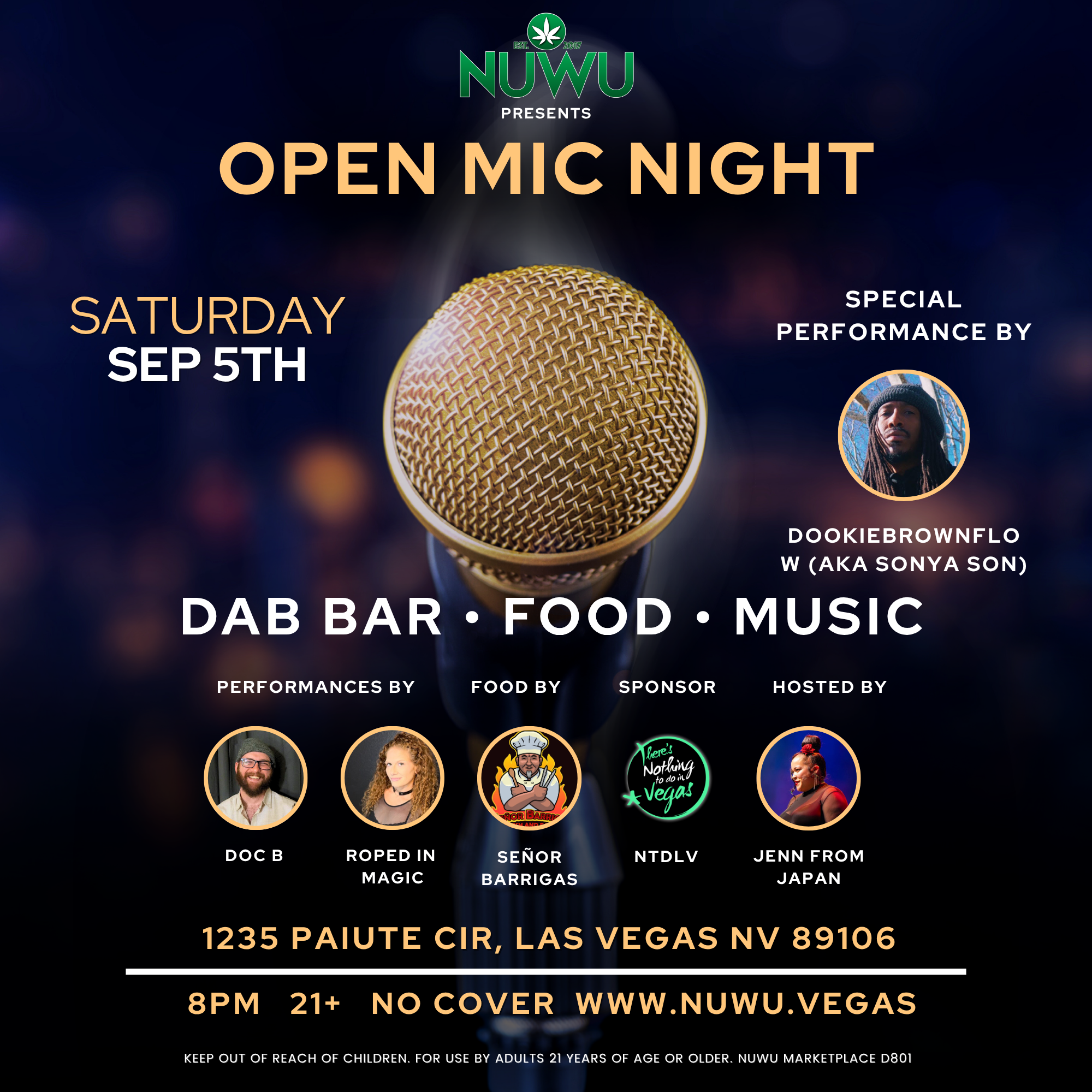 Open Mic Night featuring DookieBrownFlow (aka Sonya Son)
